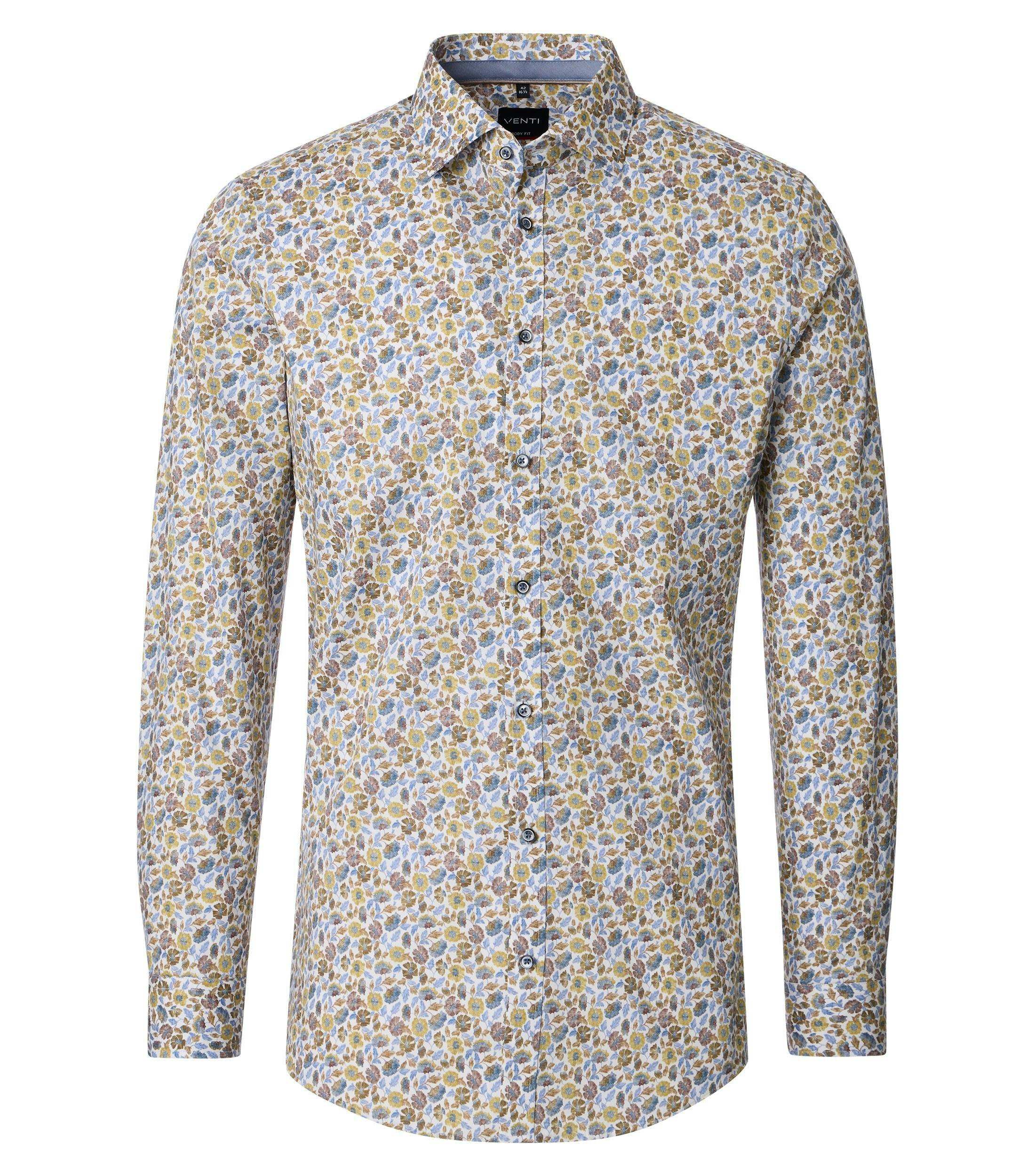 Ein Businesshemd im Print Muster in der Farbe Hellbraun