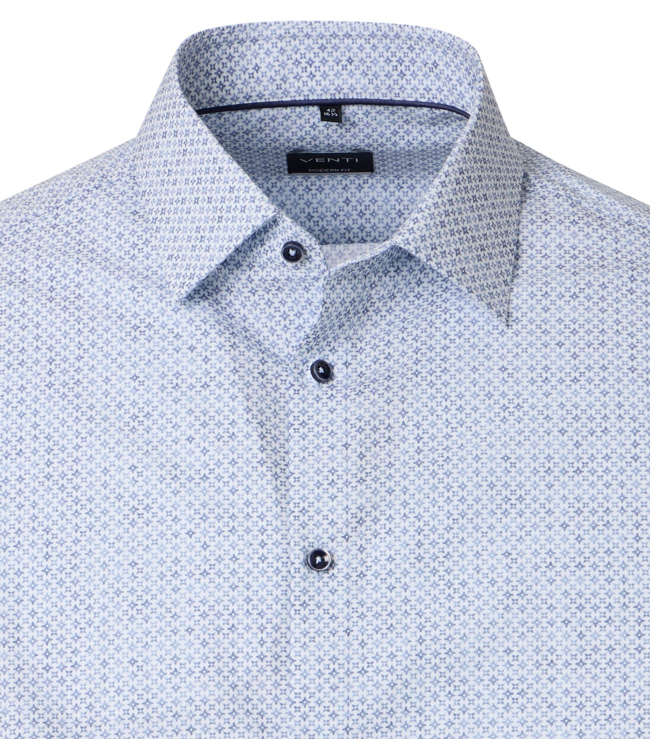 Ein Businesshemd im Print Muster in der Farbe Blau