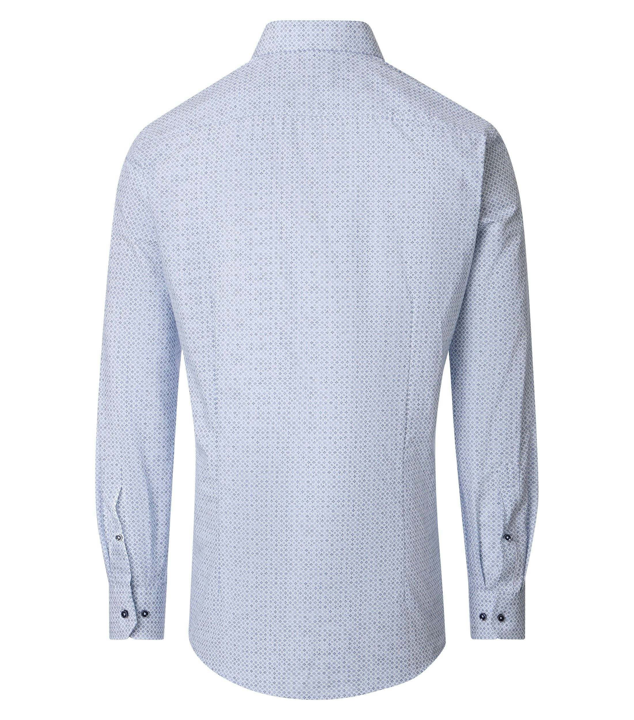 Ein Businesshemd im Print Muster in der Farbe Blau
