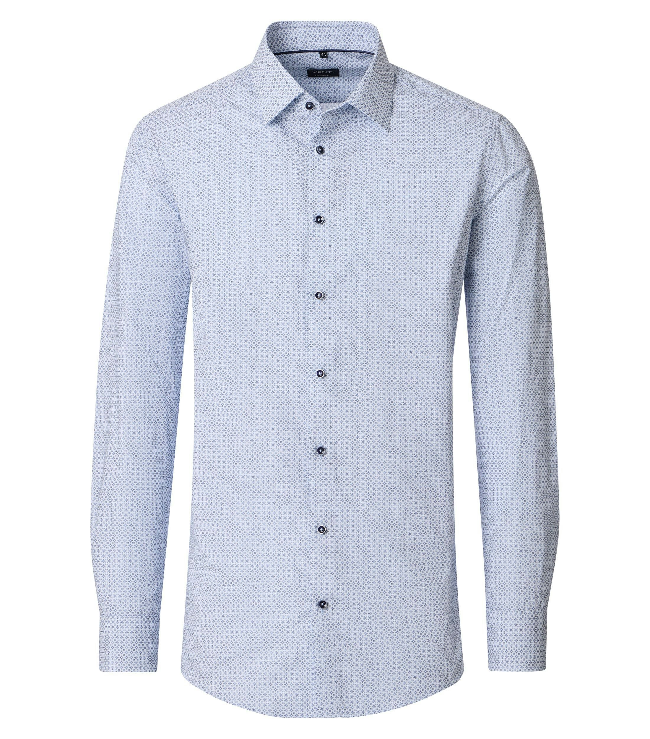 Ein Businesshemd im Print Muster in der Farbe Blau