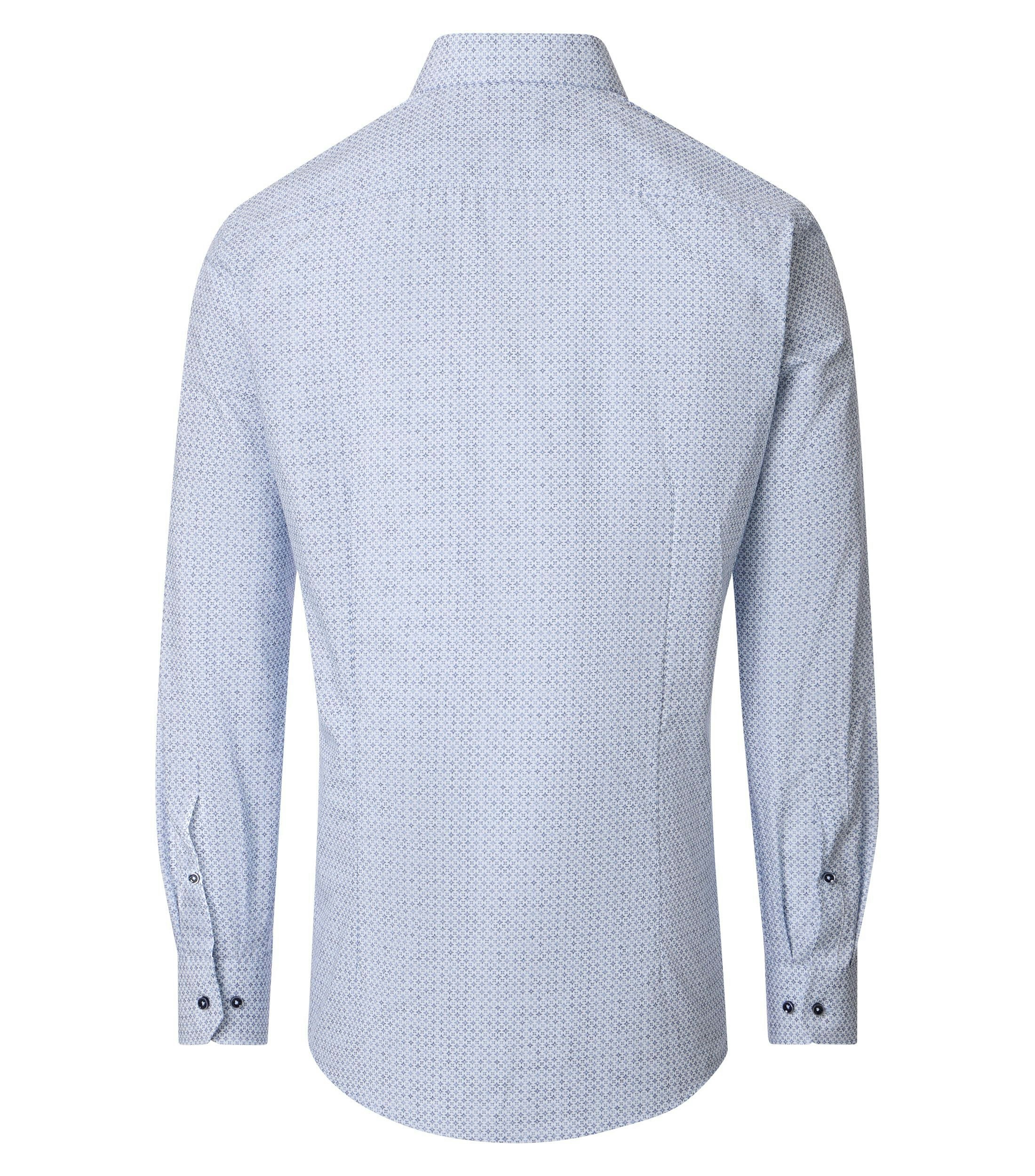 Ein Businesshemd im Print Muster in der Farbe Blau
