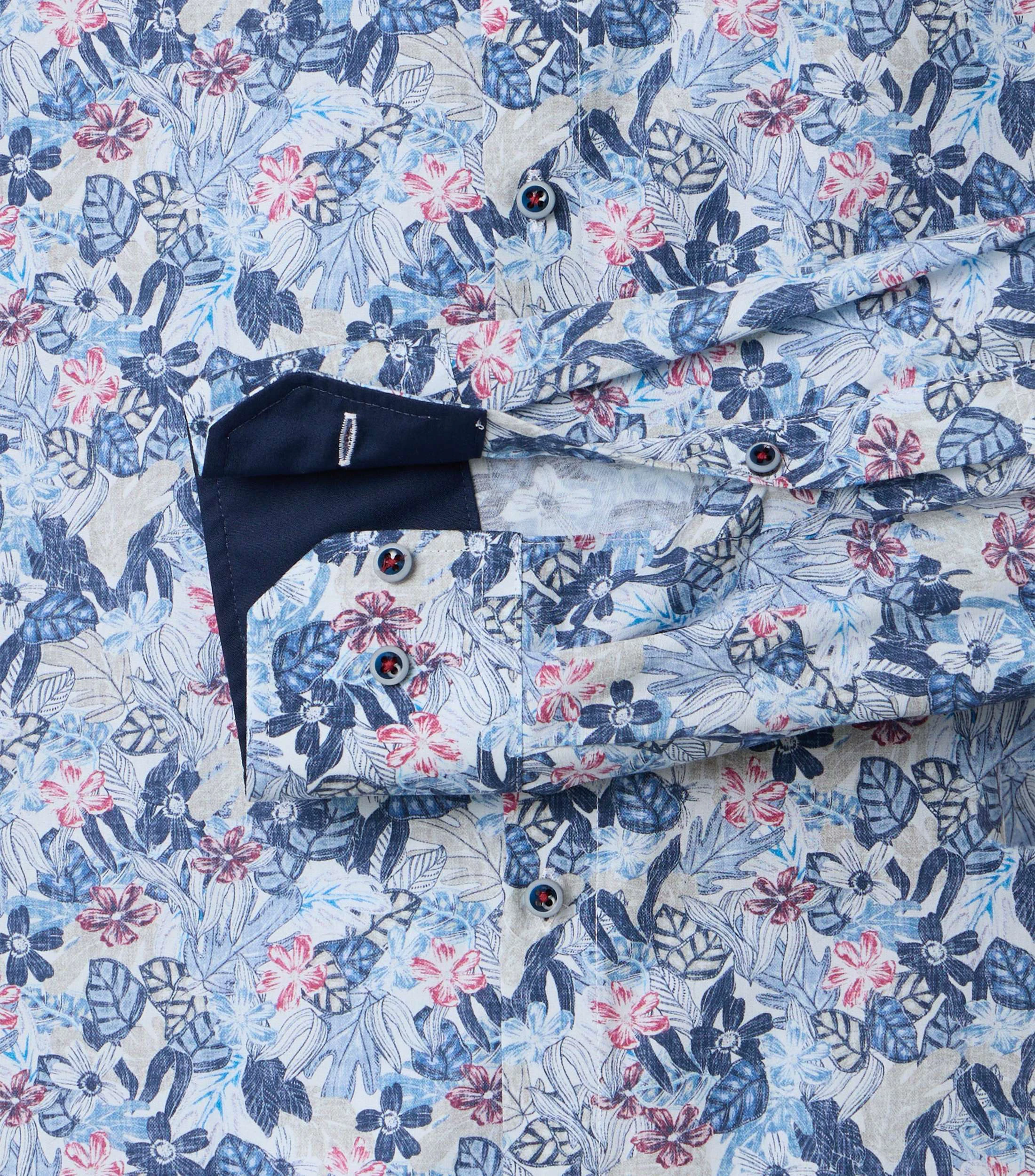 Businesshemd im Print-Muster in der Farbe Blau