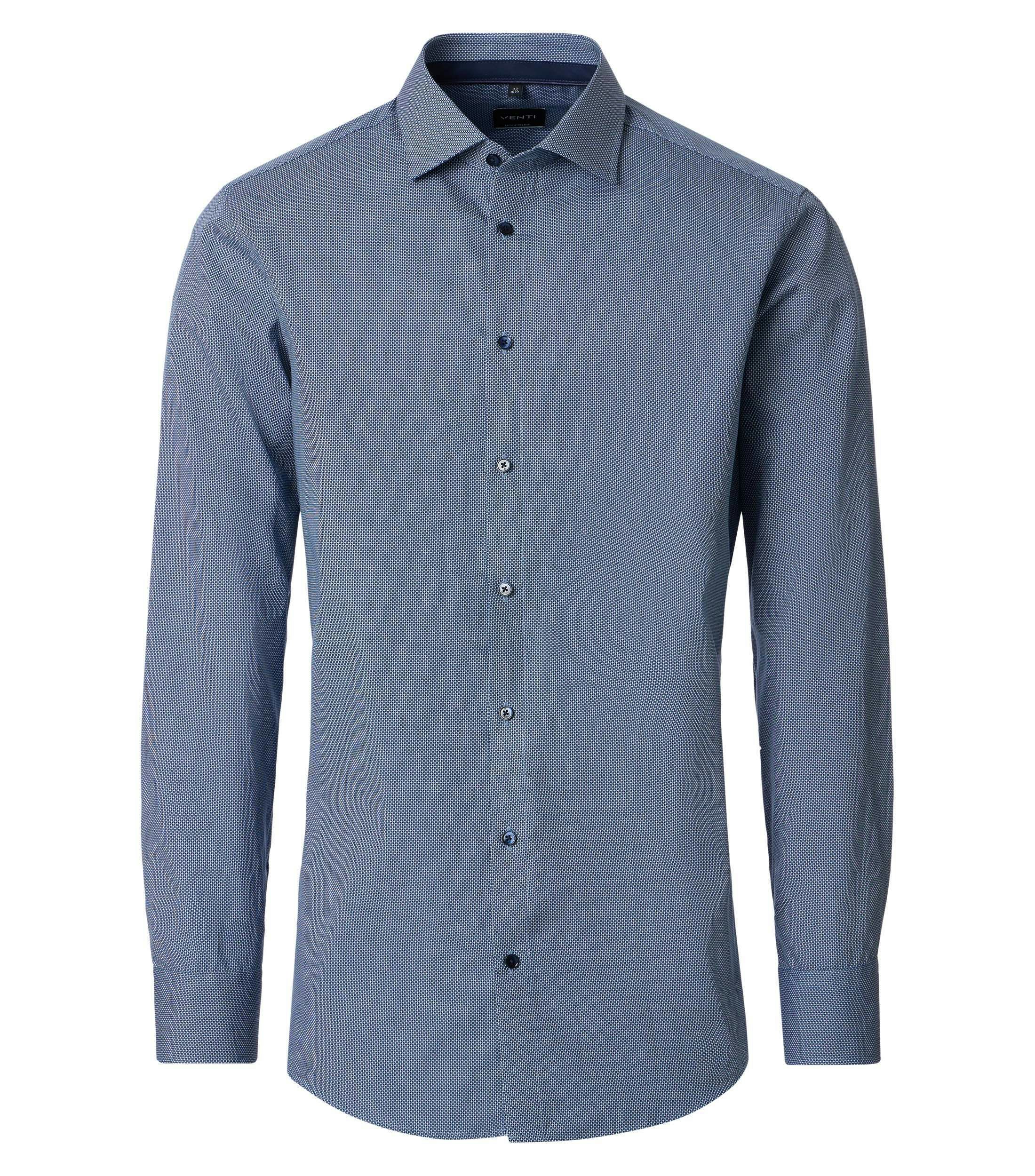 Ein Businesshemd im Print Muster in der Farbe Blau