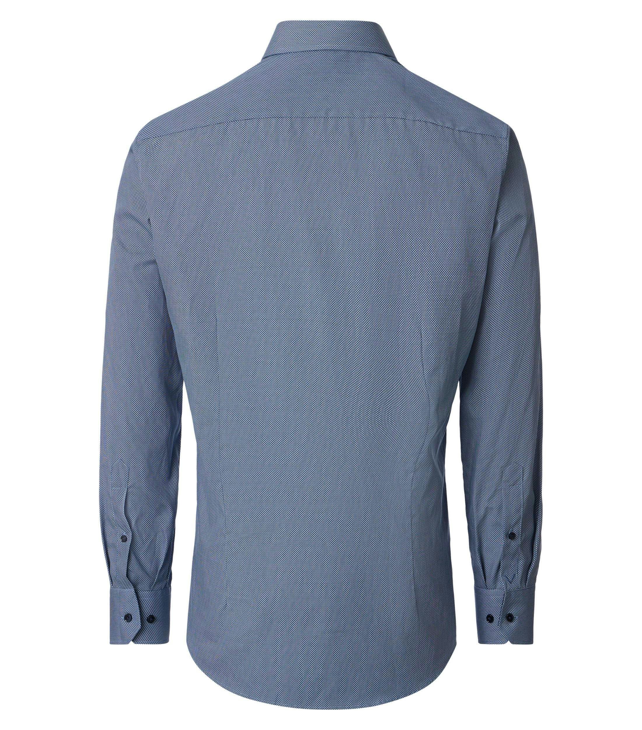 Ein Businesshemd im Print Muster in der Farbe Blau