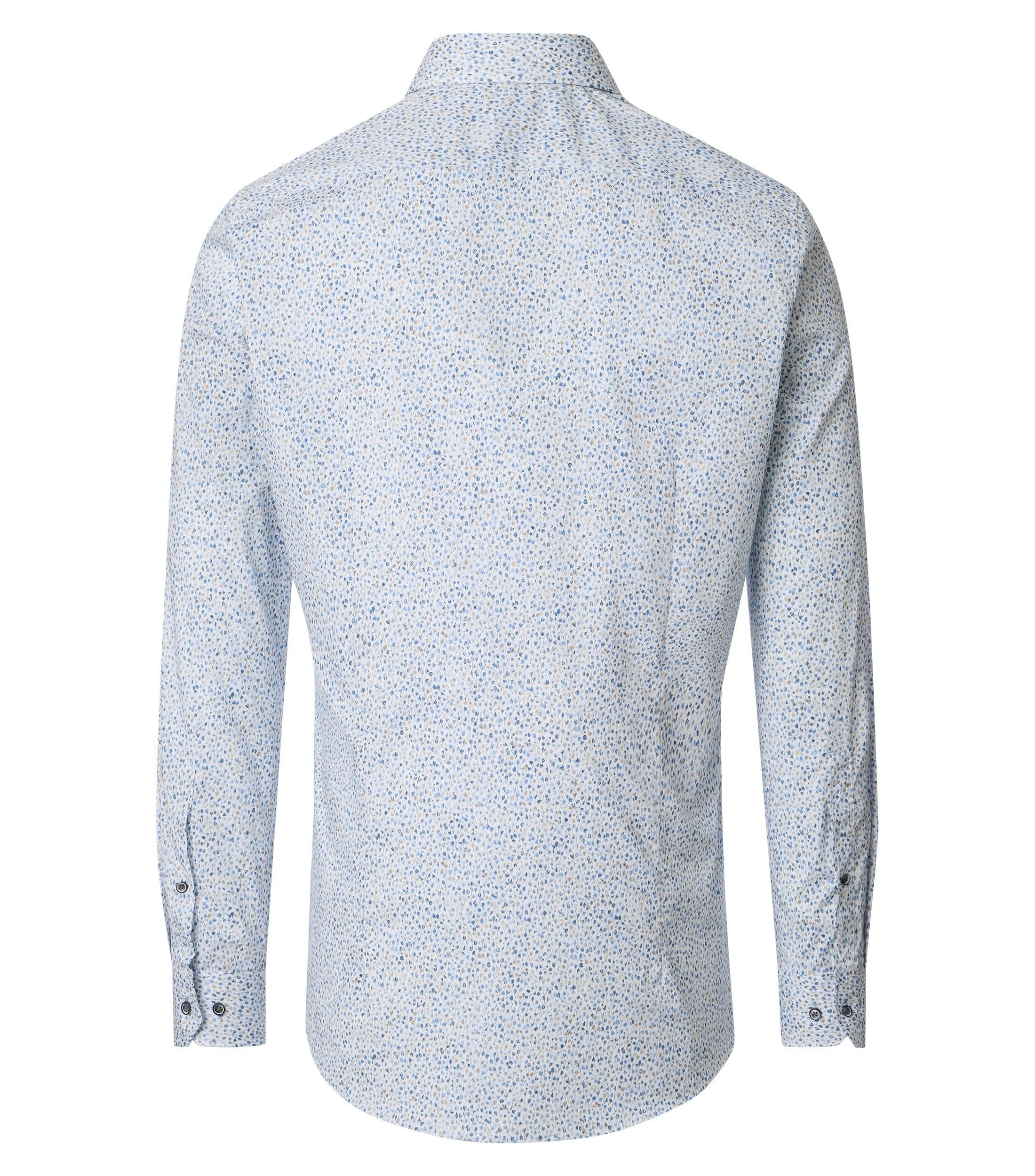 Ein Businesshemd im Print Muster in der Farbe Blau