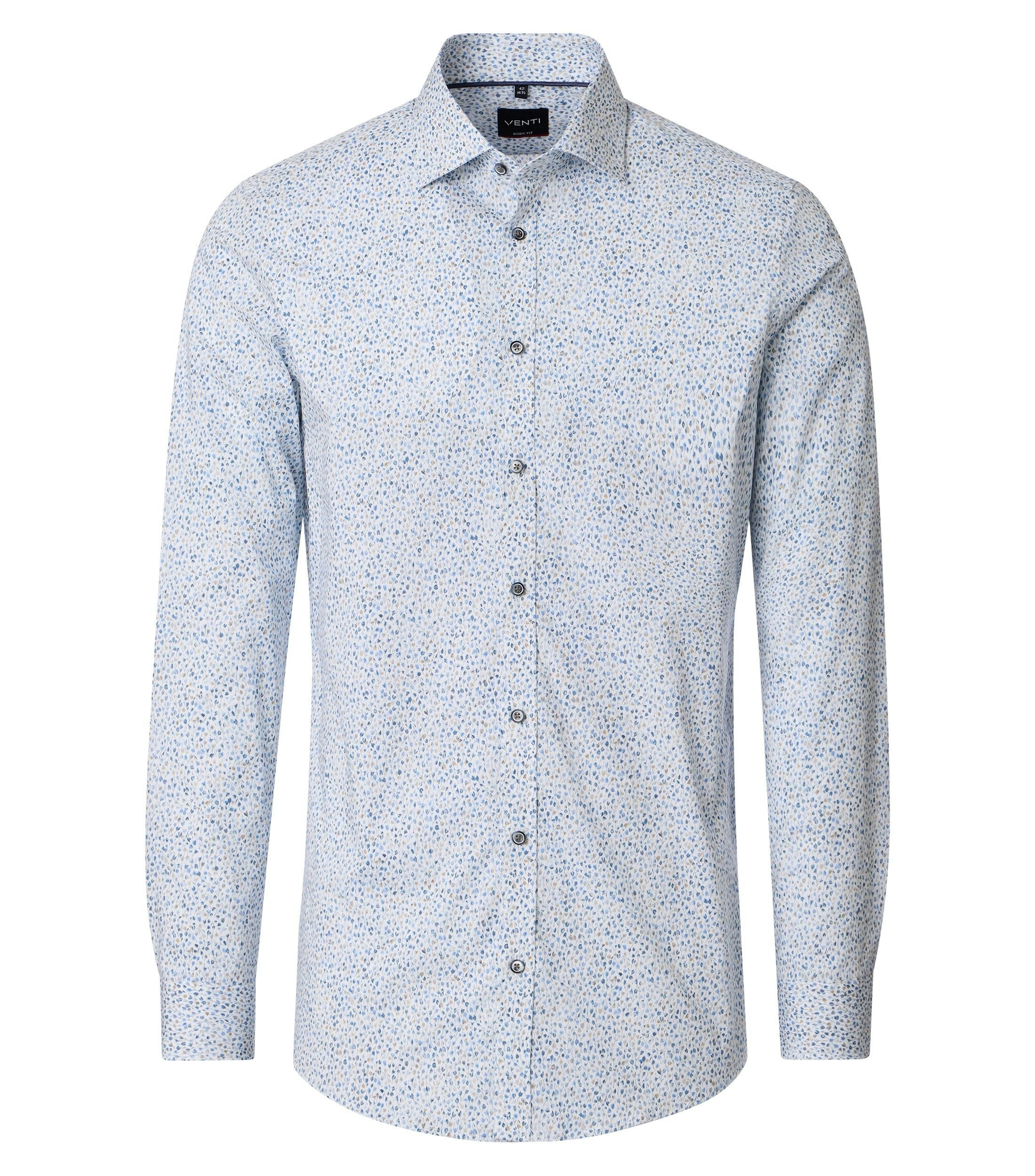 Ein Businesshemd im Print Muster in der Farbe Blau
