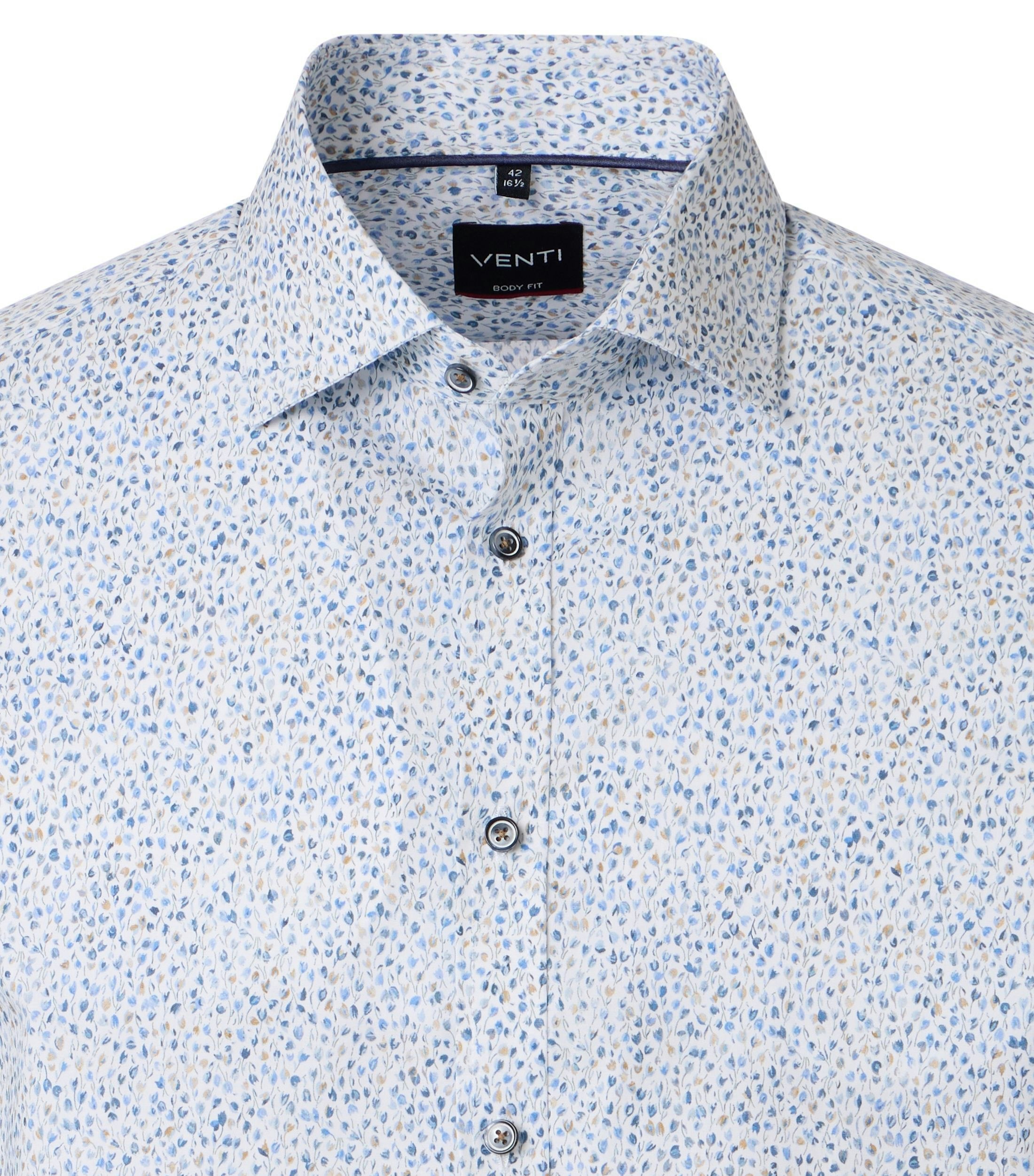 Ein Businesshemd im Print Muster in der Farbe Blau