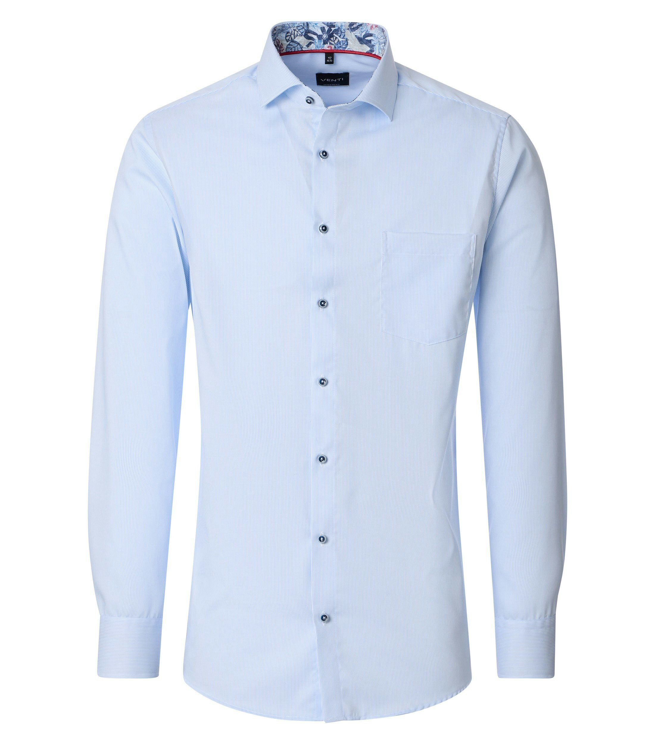 Ein Businesshemd im gestreift Muster in der Farbe Blau