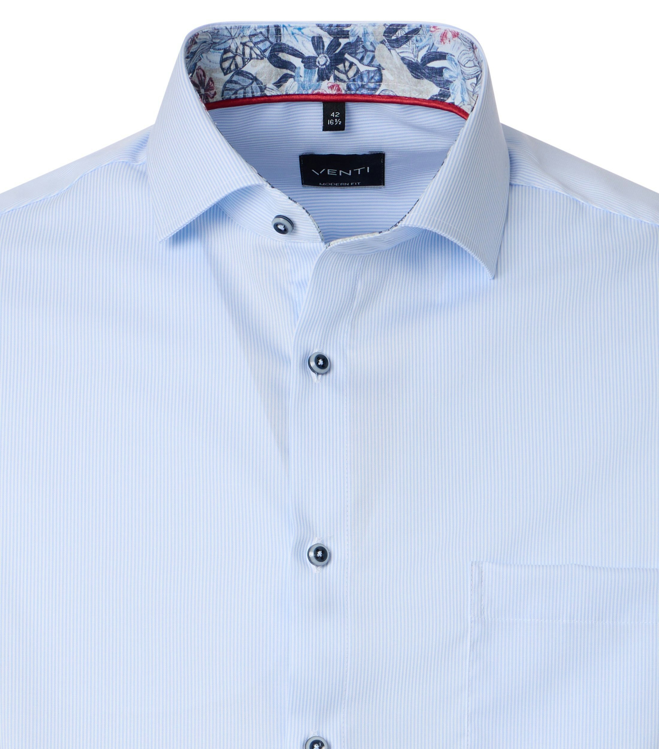 Ein Businesshemd im gestreift Muster in der Farbe Blau