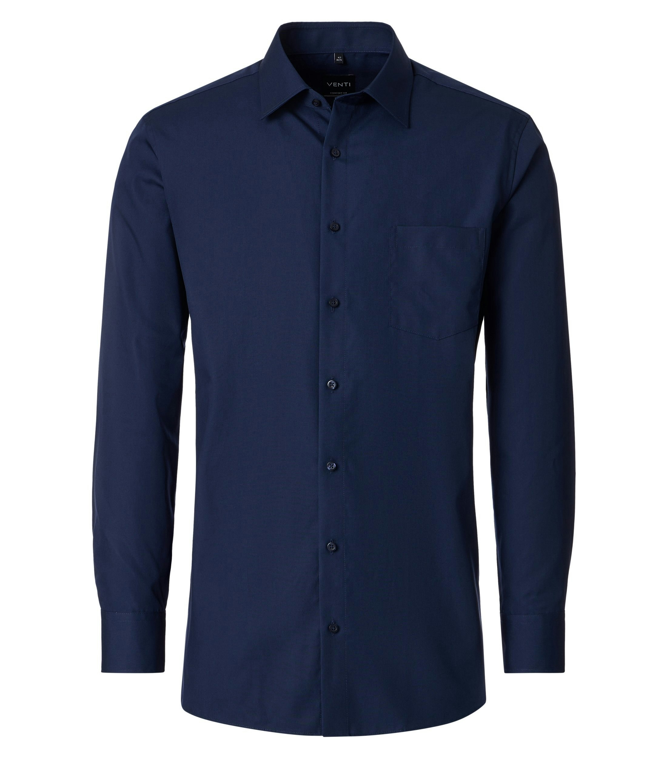 Ein Businesshemd im uni Muster in der Farbe Dunkelblau