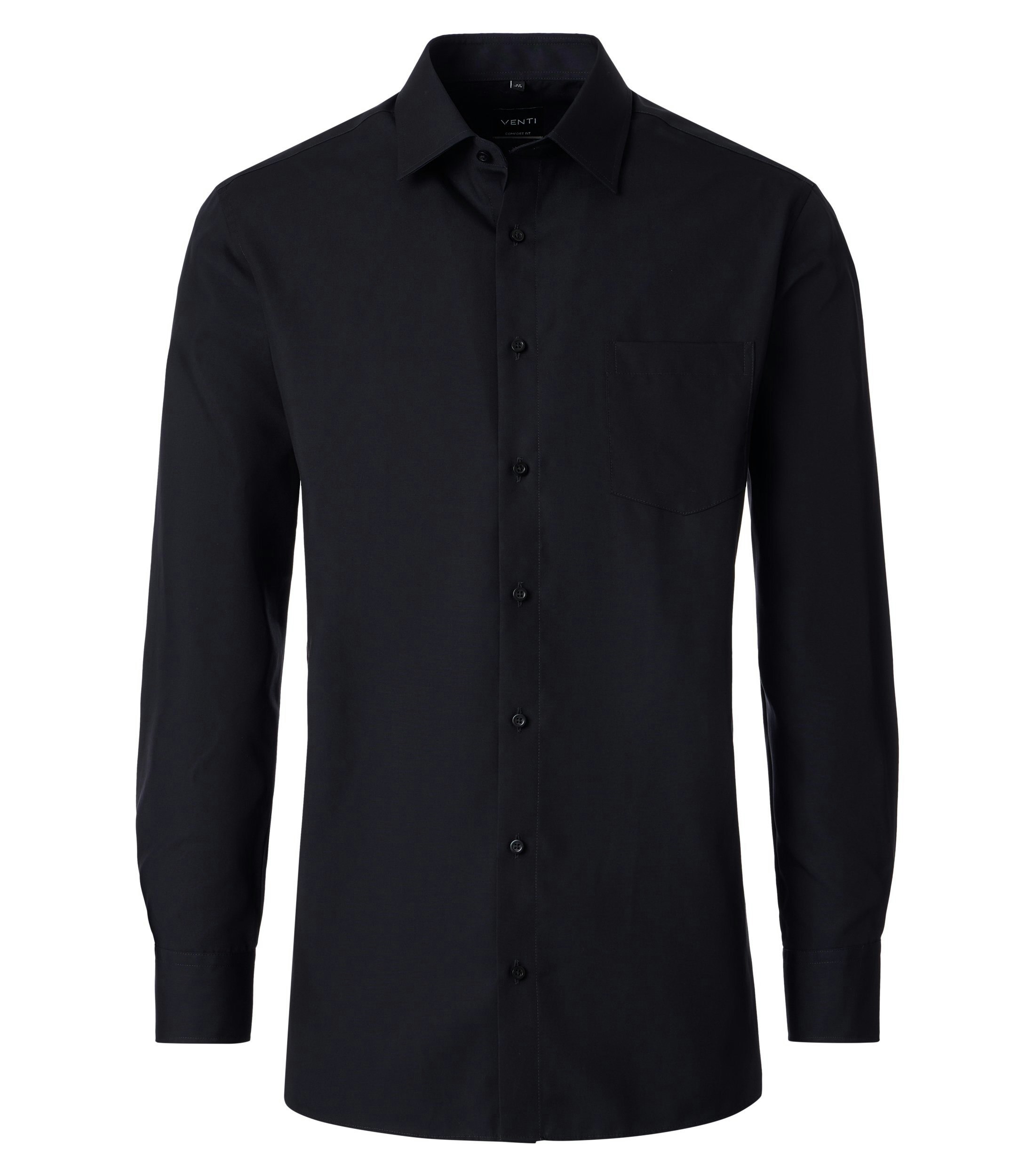 Ein Businesshemd im uni Muster in der Farbe Schwarz