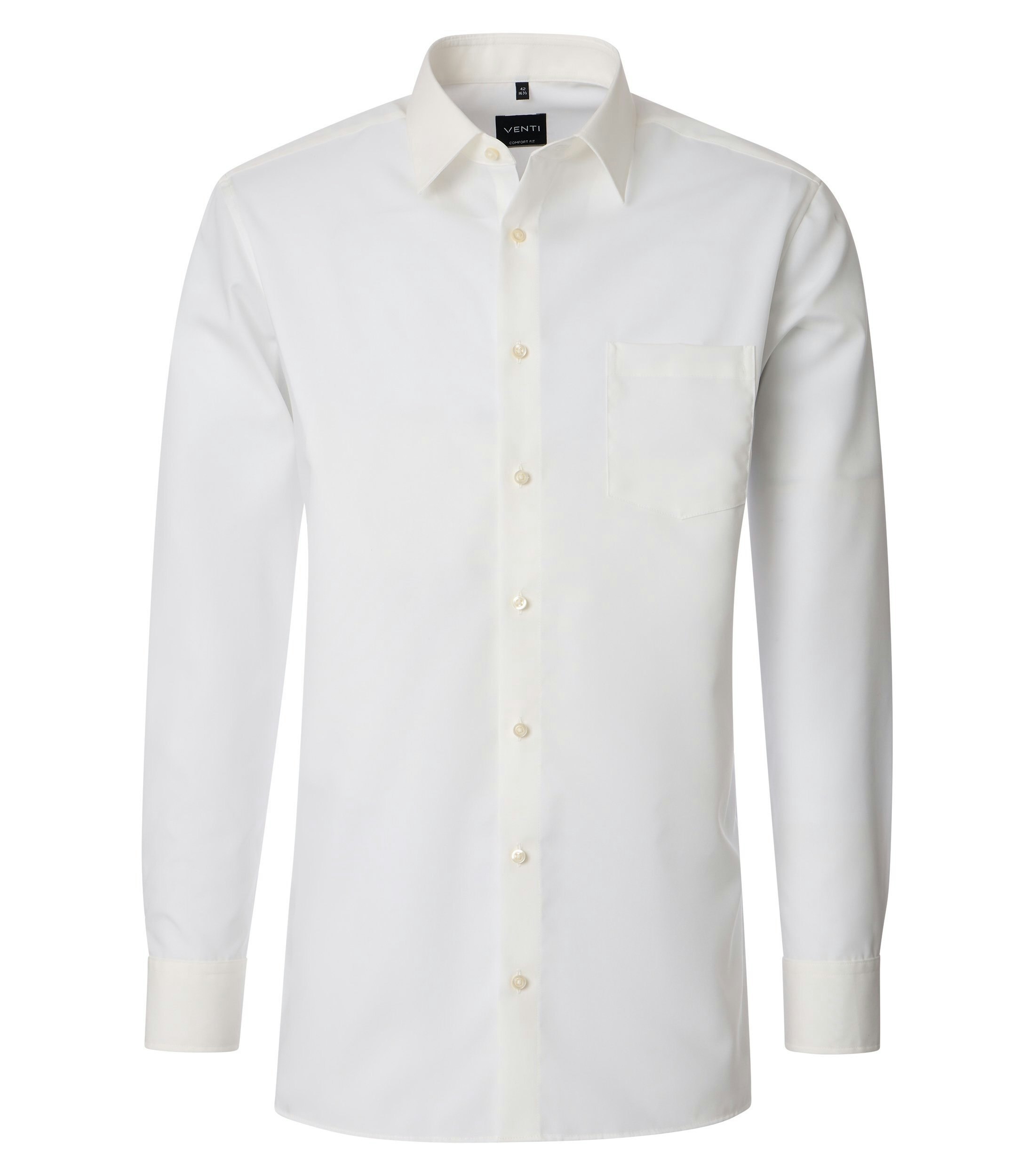 Ein Businesshemd im uni Muster in der Farbe Weißbeige