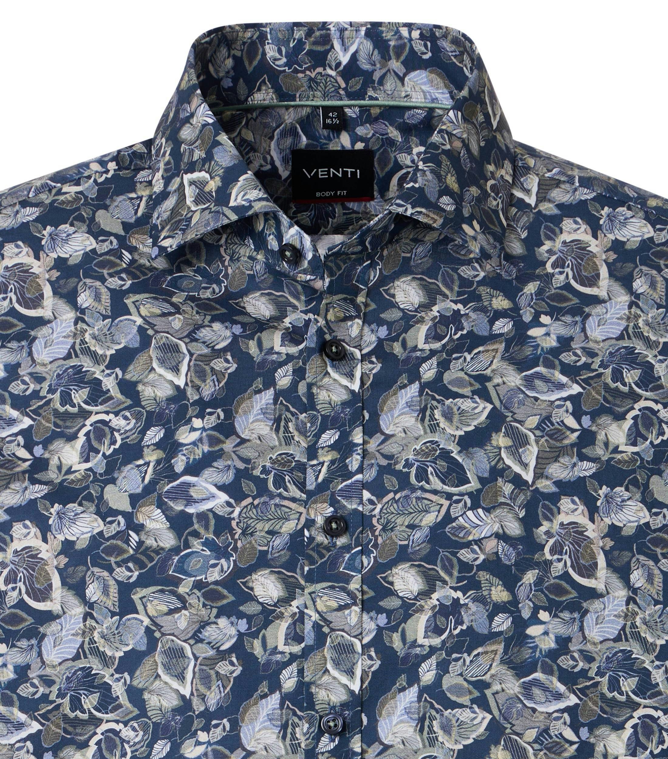 Ein Businesshemd im Print Muster in der Farbe Blau