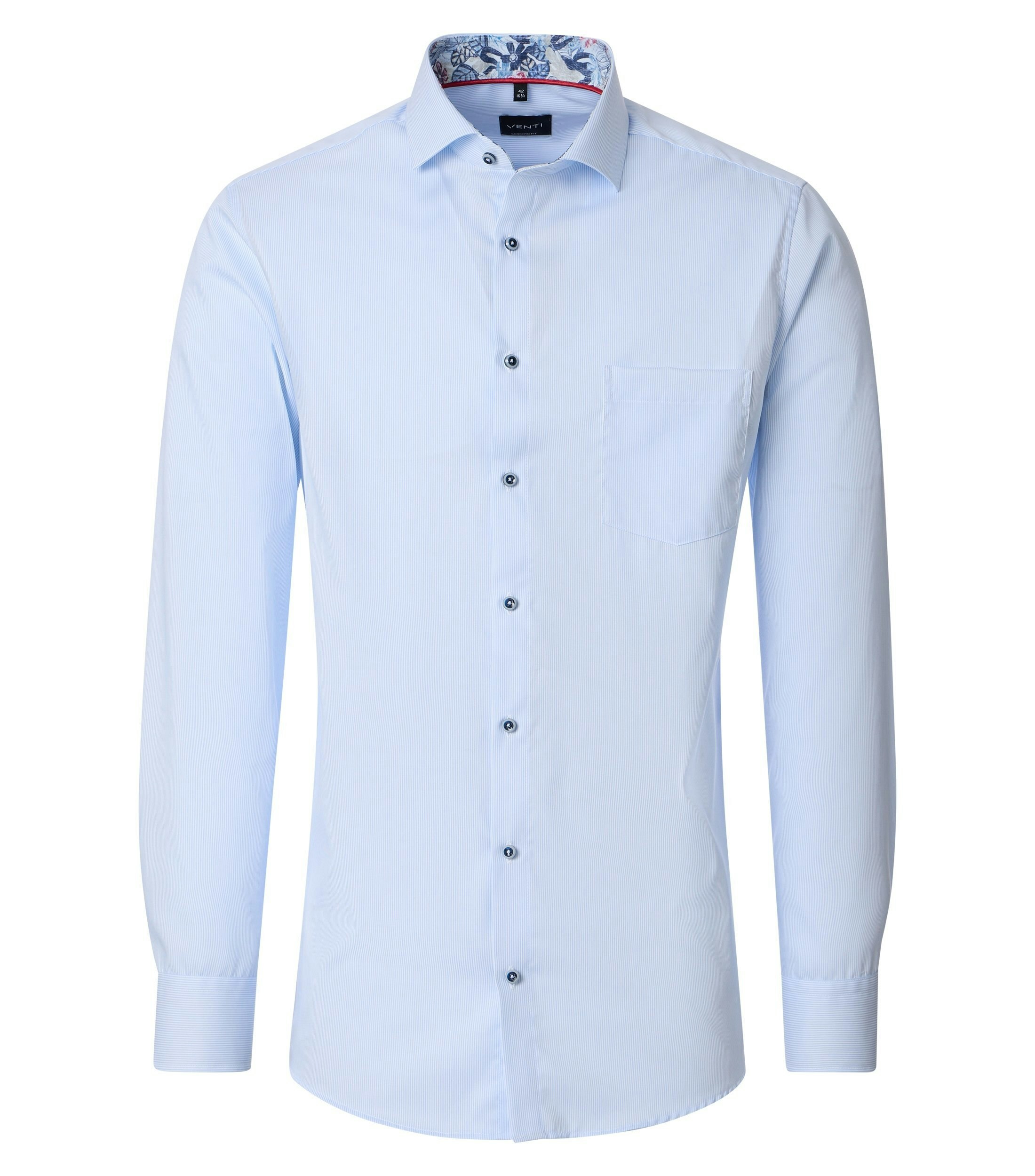 Ein Businesshemd im gestreift Muster in der Farbe blau