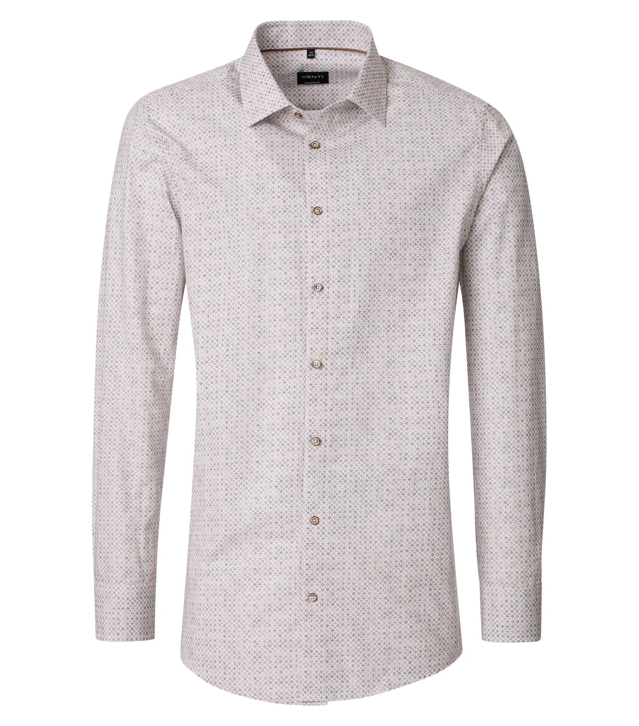 Businesshemd im Print-Muster in der Farbe Beige