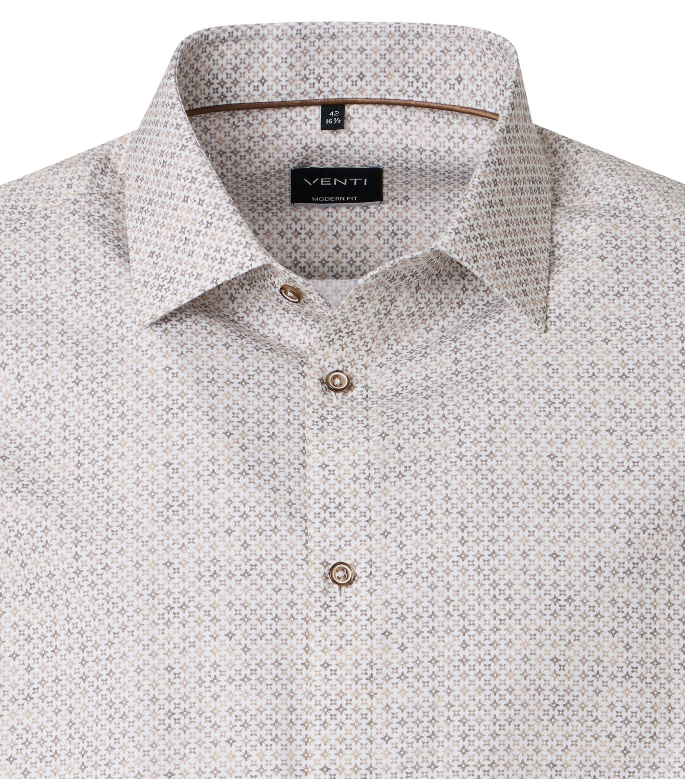 Ein Businesshemd im Print Muster in der Farbe Beige