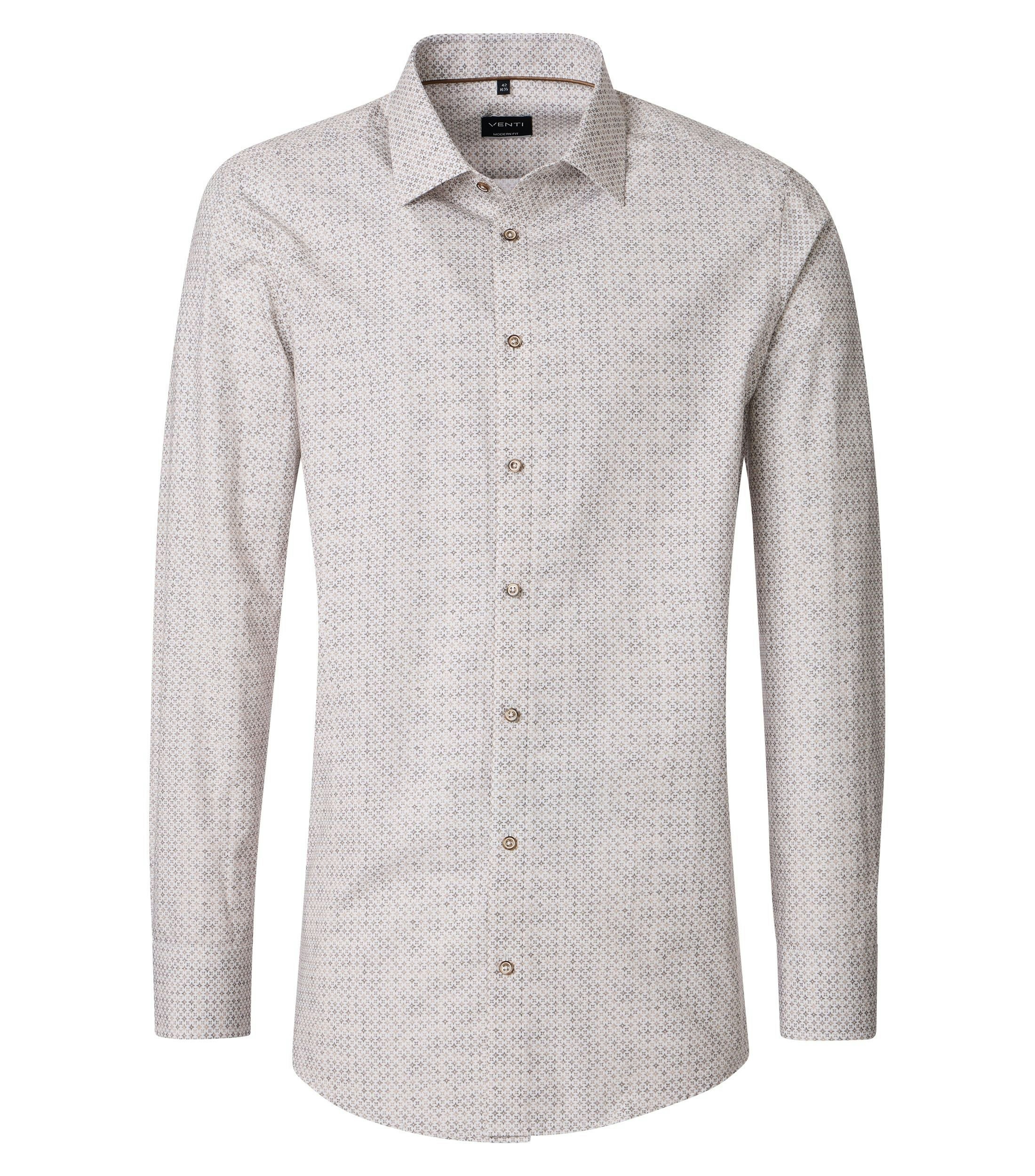 Ein Businesshemd im Print Muster in der Farbe Beige