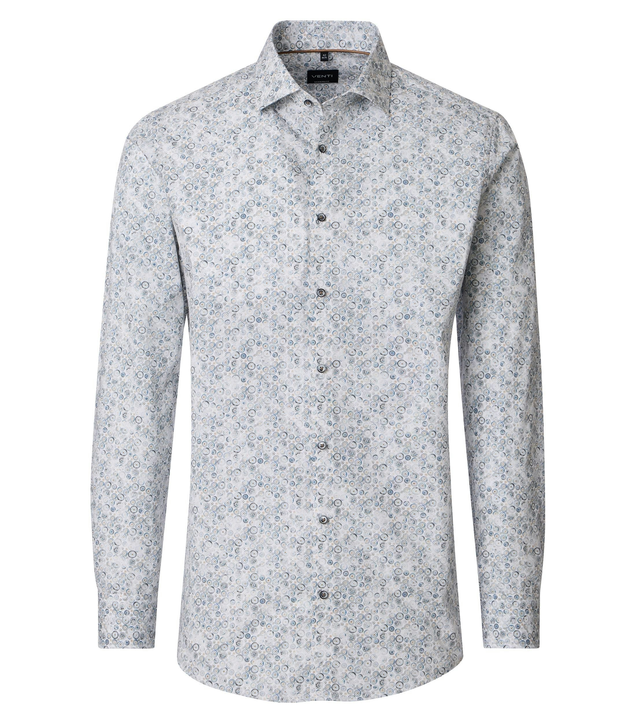 Ein Businesshemd im Print Muster in der Farbe Grau