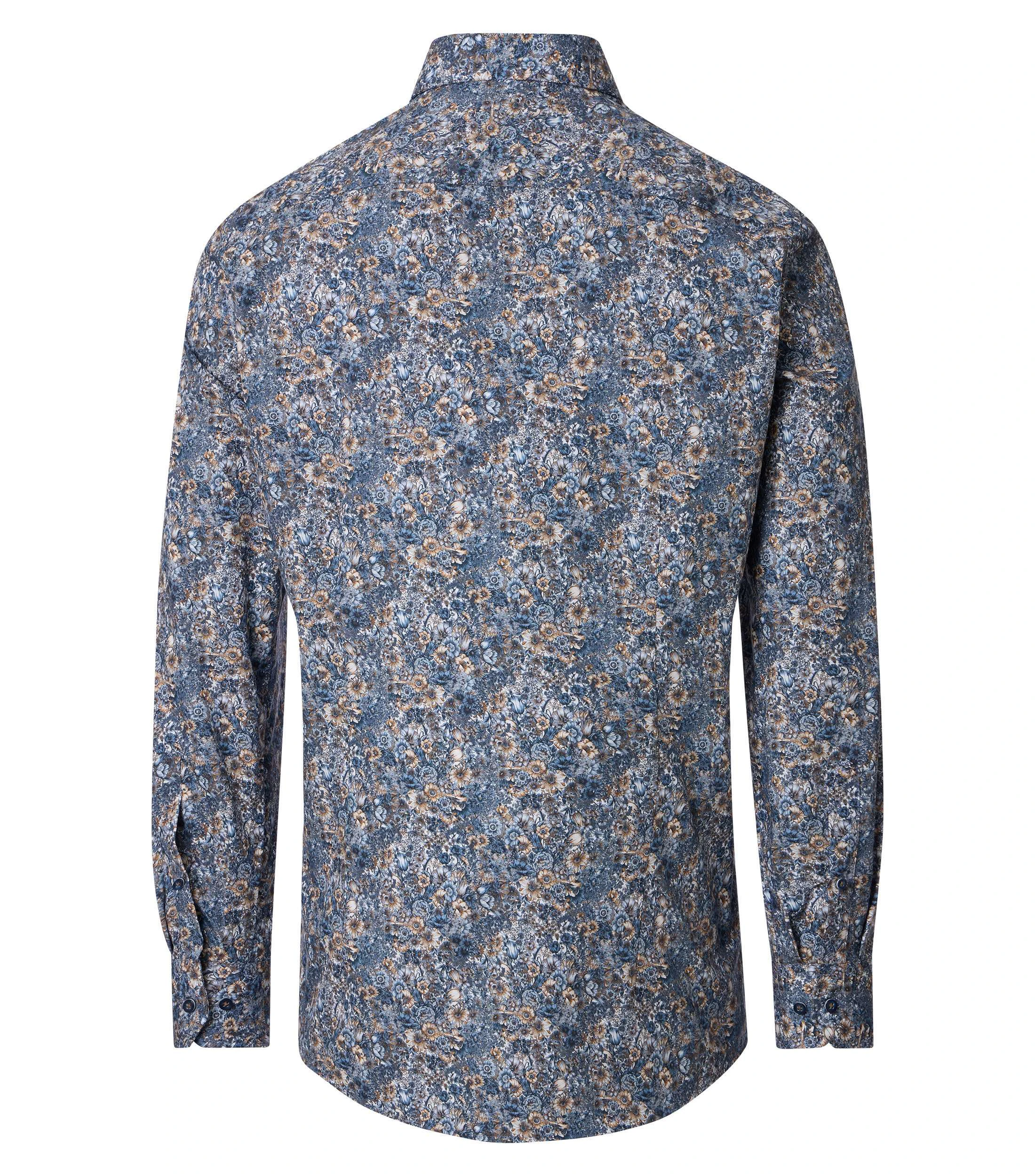 Businesshemd im Print-Muster in der Farbe Blau