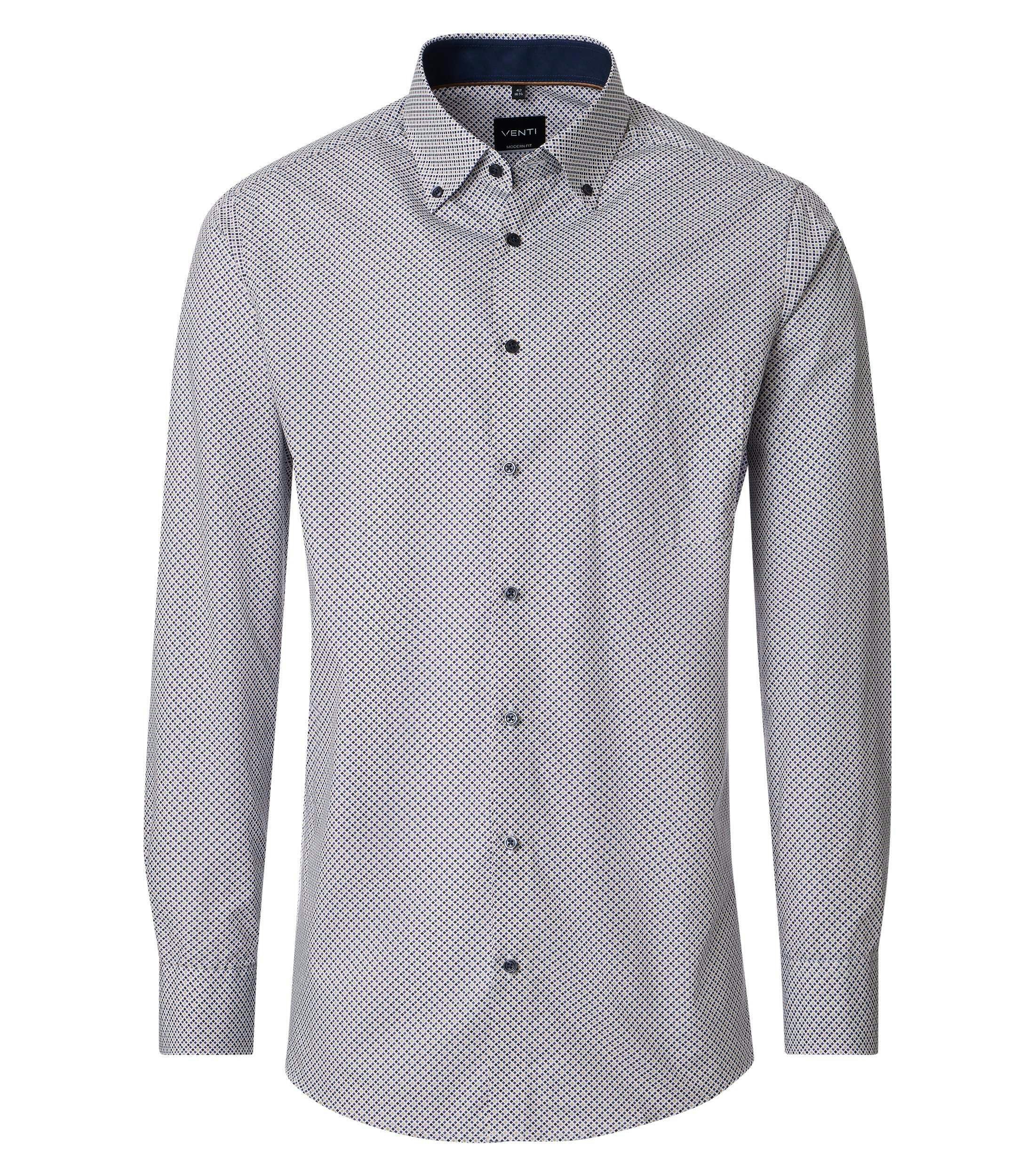 Ein Businesshemd im Print Muster in der Farbe Blau