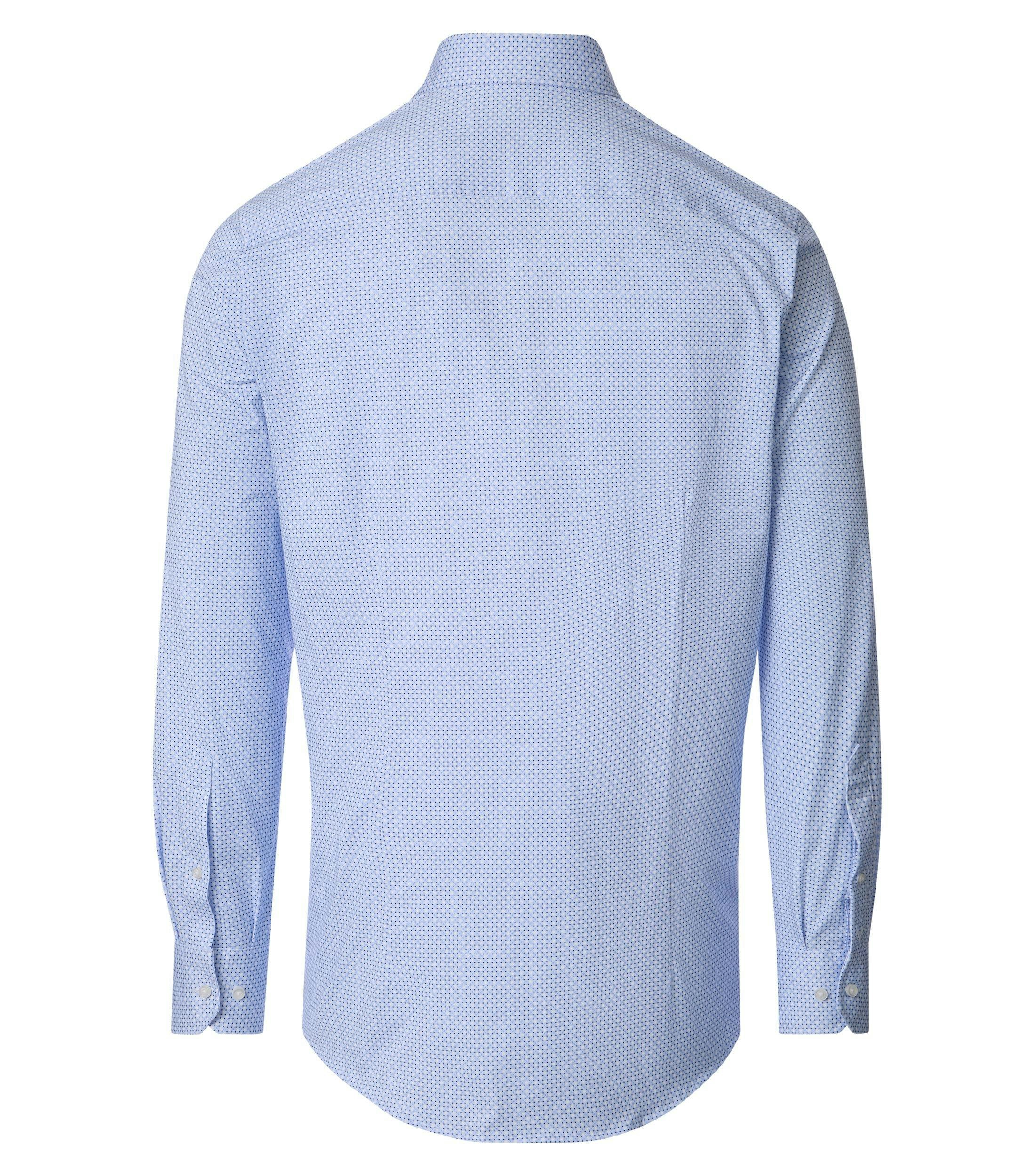 Ein Businesshemd im Print Muster in der Farbe Blau