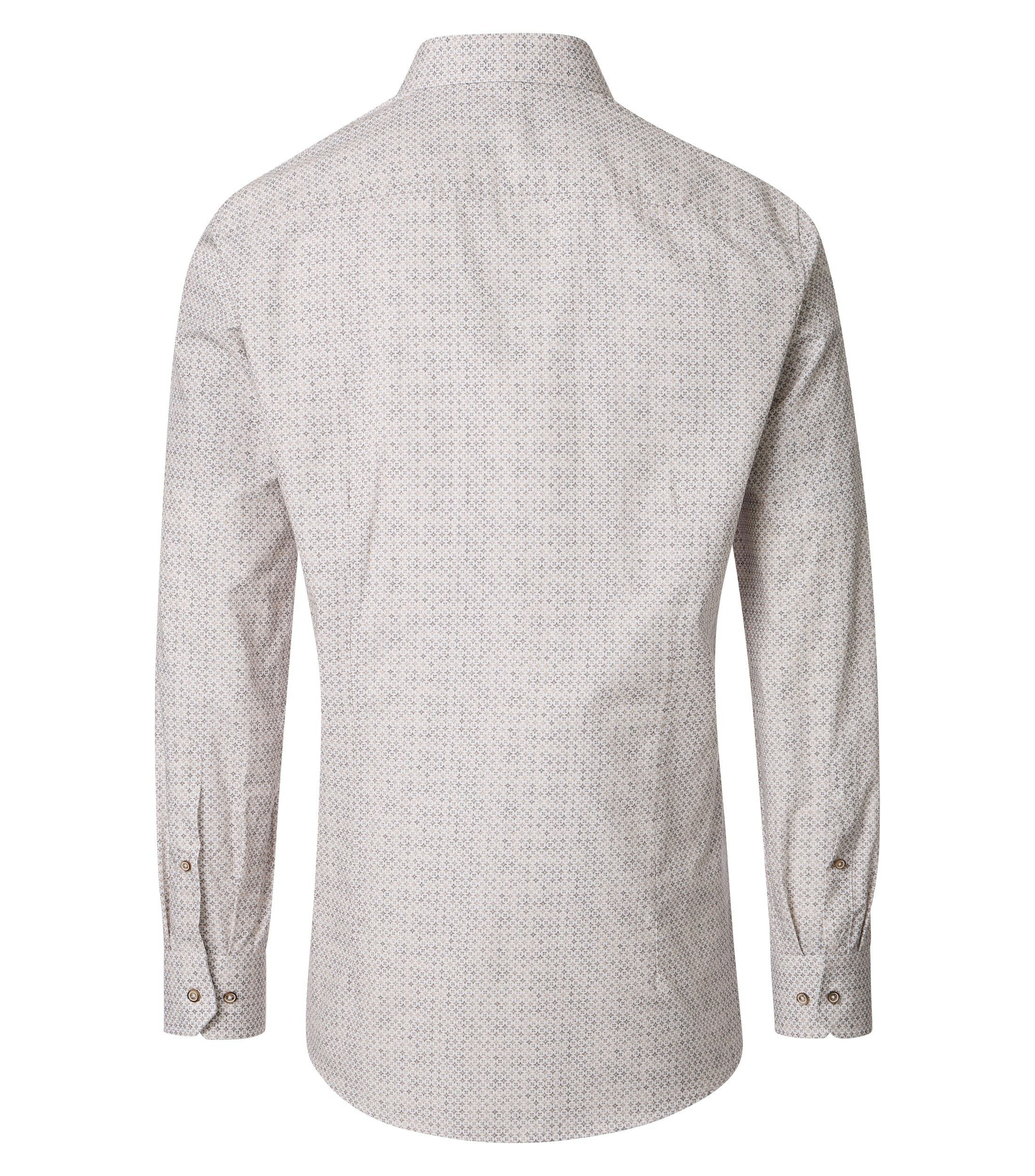 Ein Businesshemd im Print Muster in der Farbe Beige