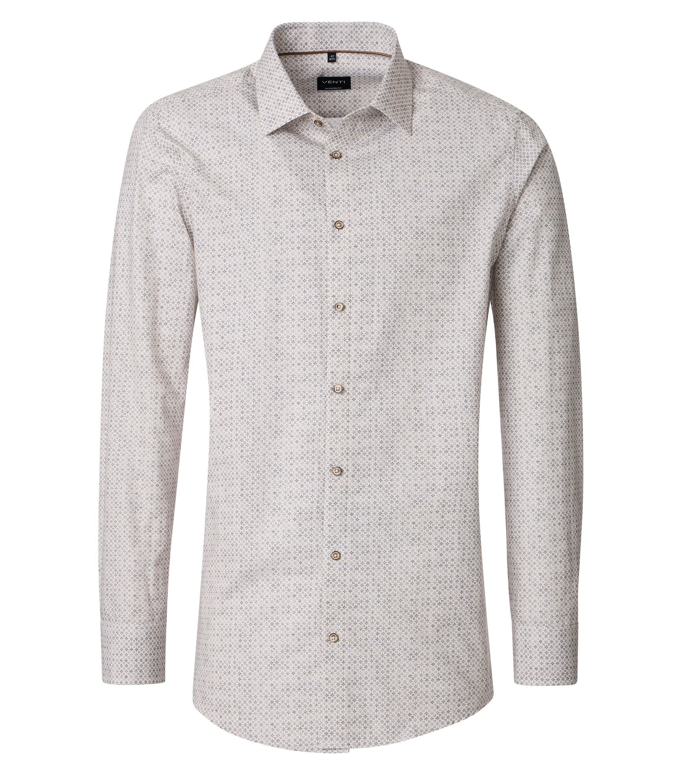 Ein Businesshemd im Print Muster in der Farbe Beige