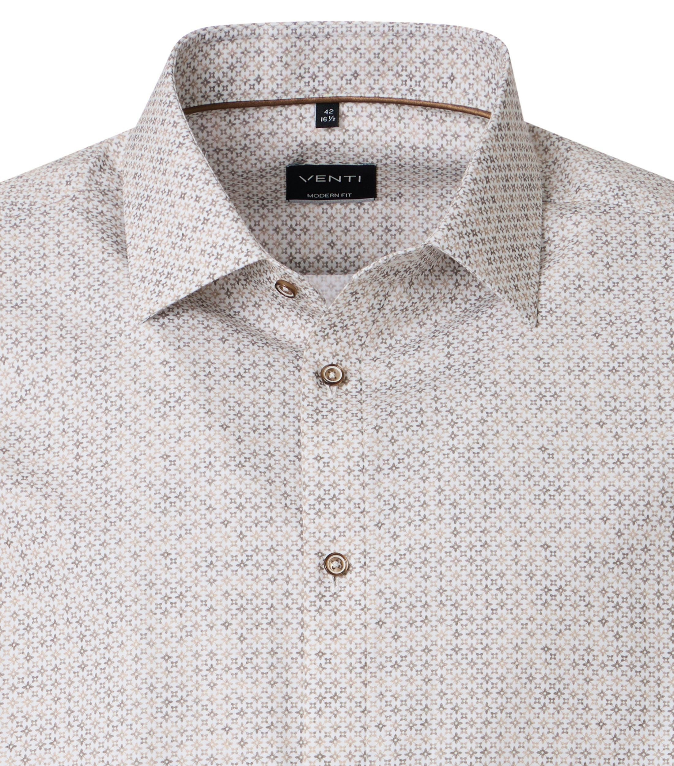 Ein Businesshemd im Print Muster in der Farbe Beige