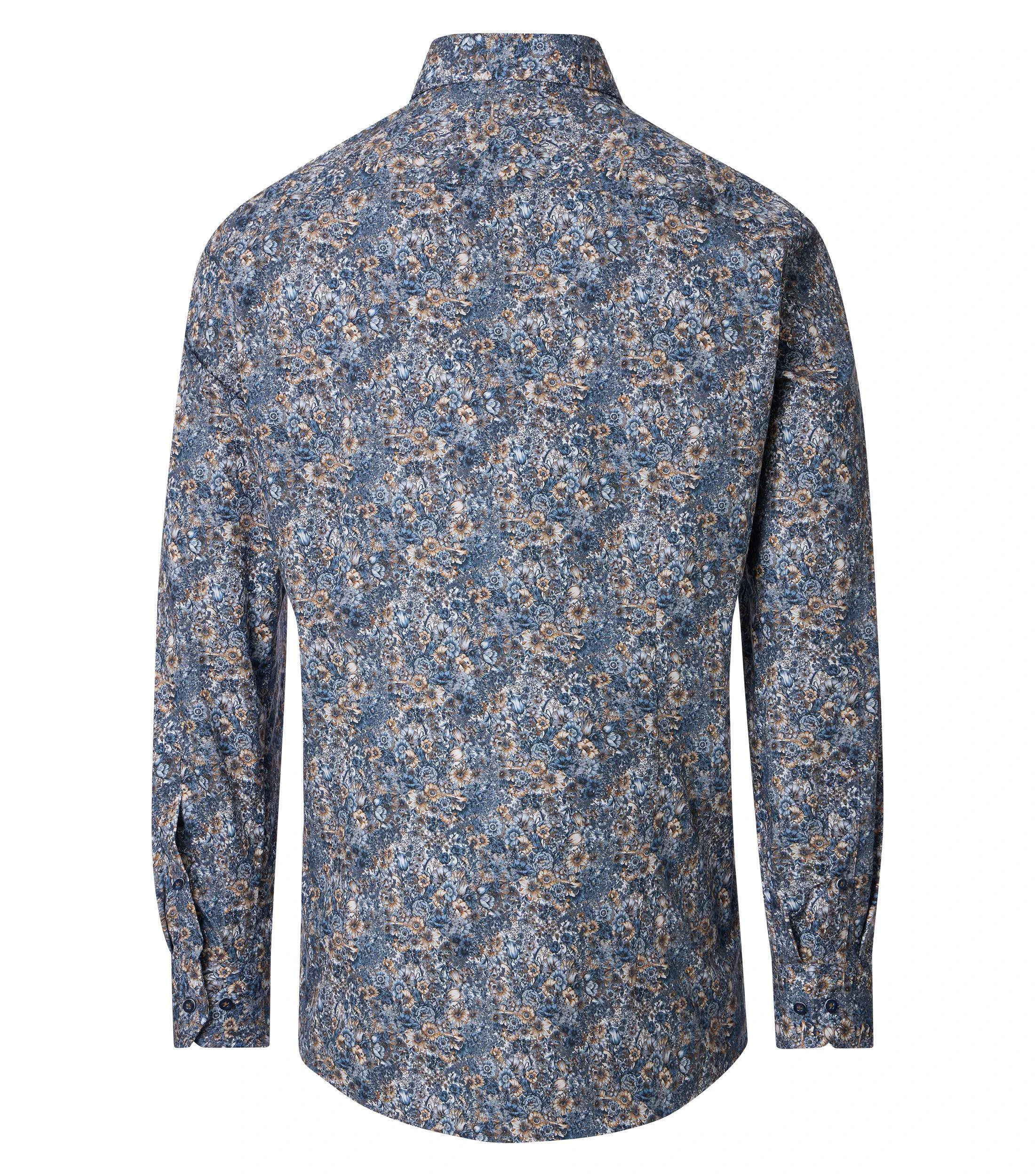 Businesshemd im Print-Muster in der Farbe Blau