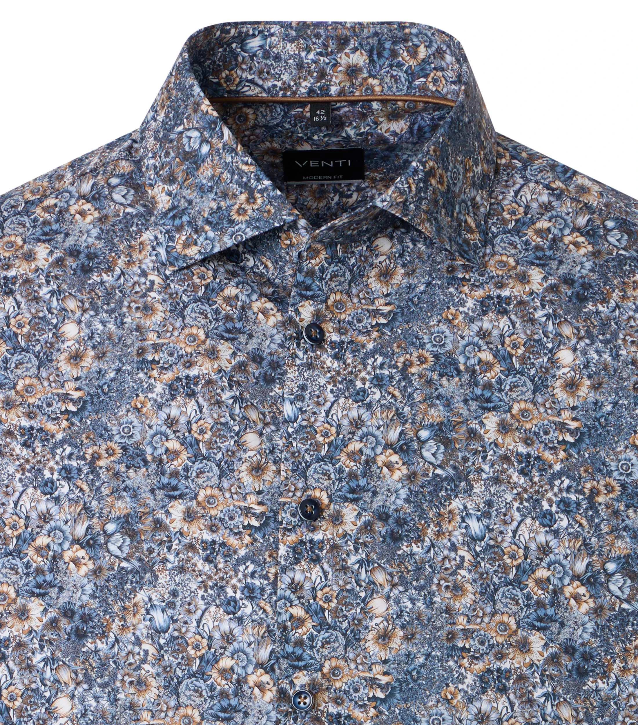 Businesshemd im Print-Muster in der Farbe Blau