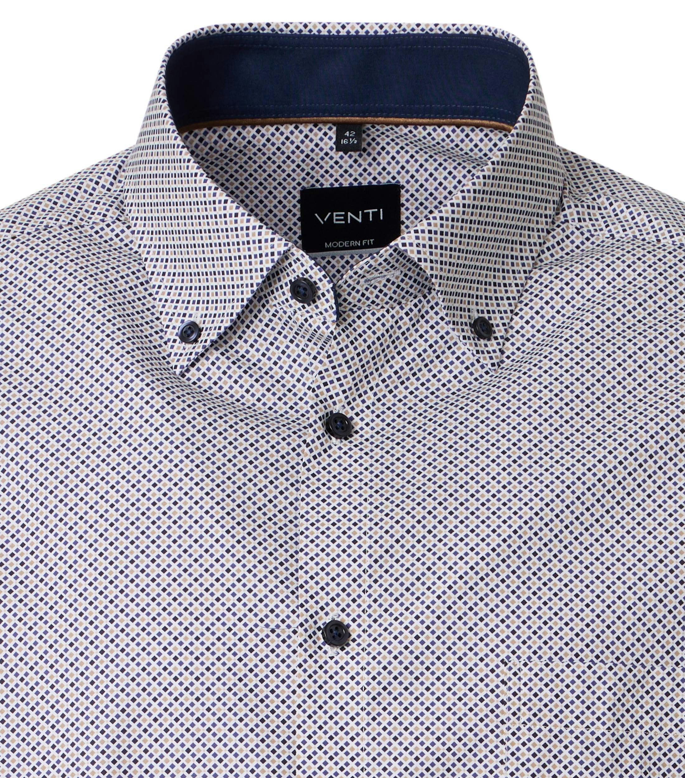 Ein Businesshemd im Print Muster in der Farbe Blau