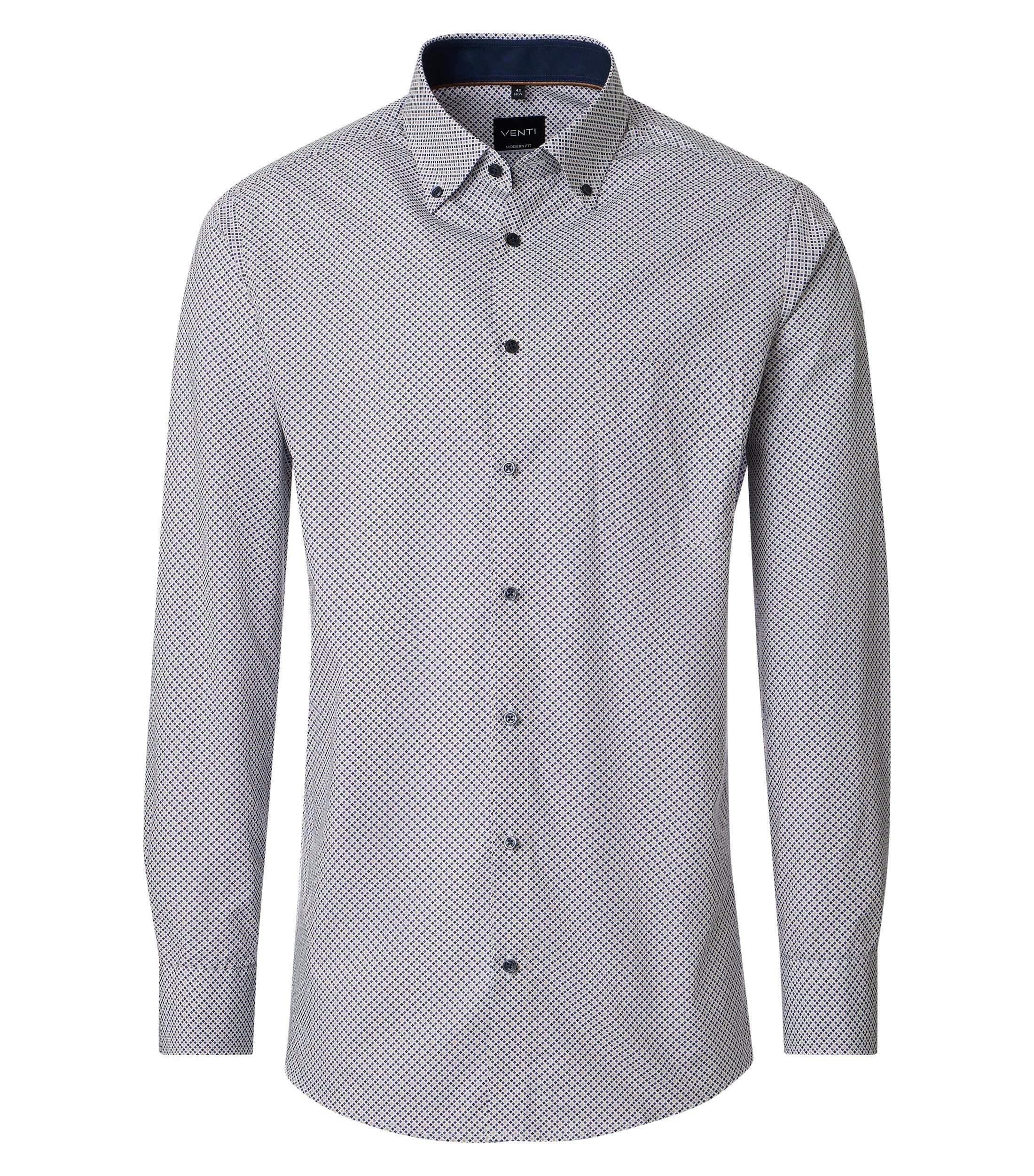 Ein Businesshemd im Print Muster in der Farbe Blau
