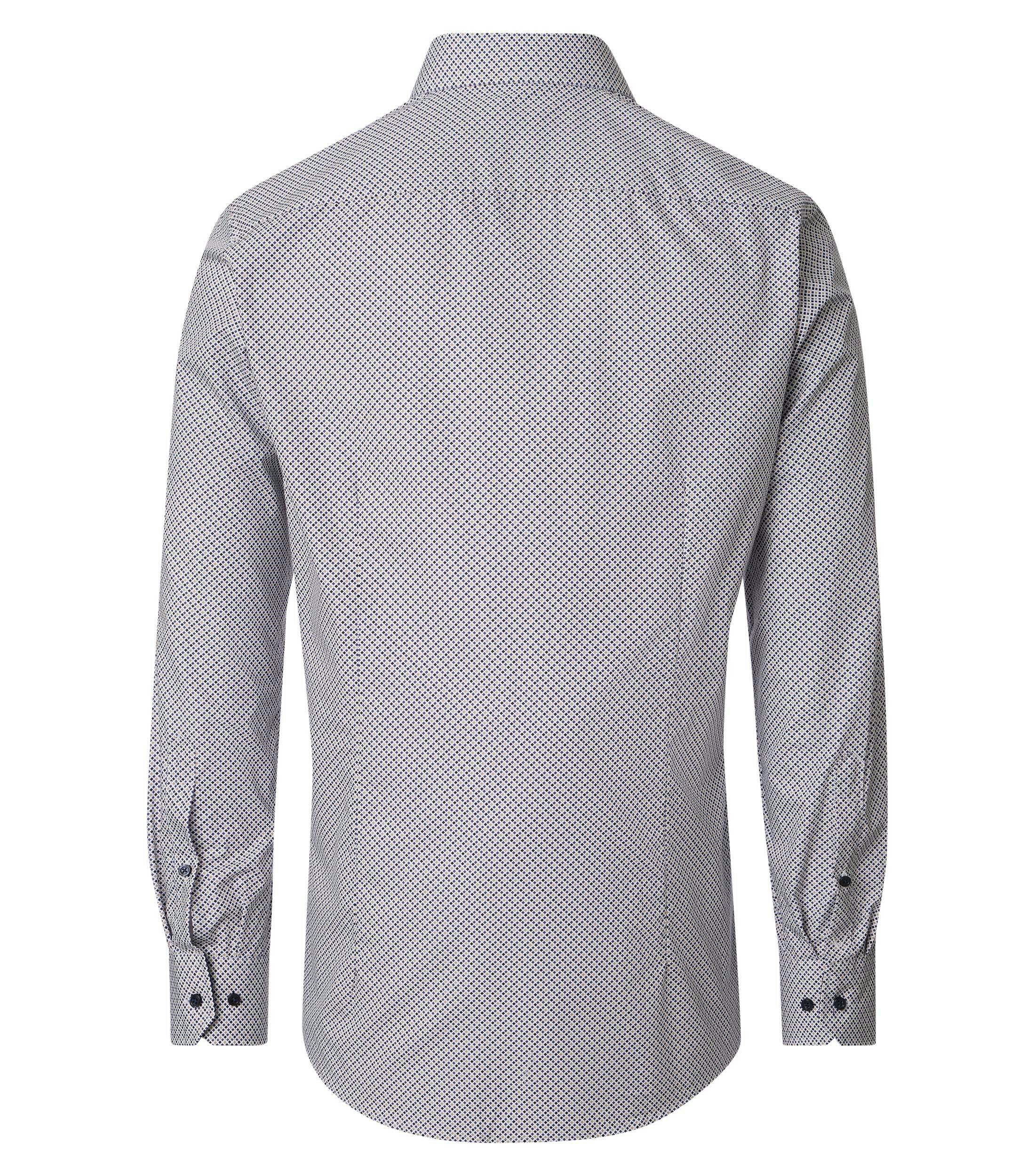 Ein Businesshemd im Print Muster in der Farbe Blau