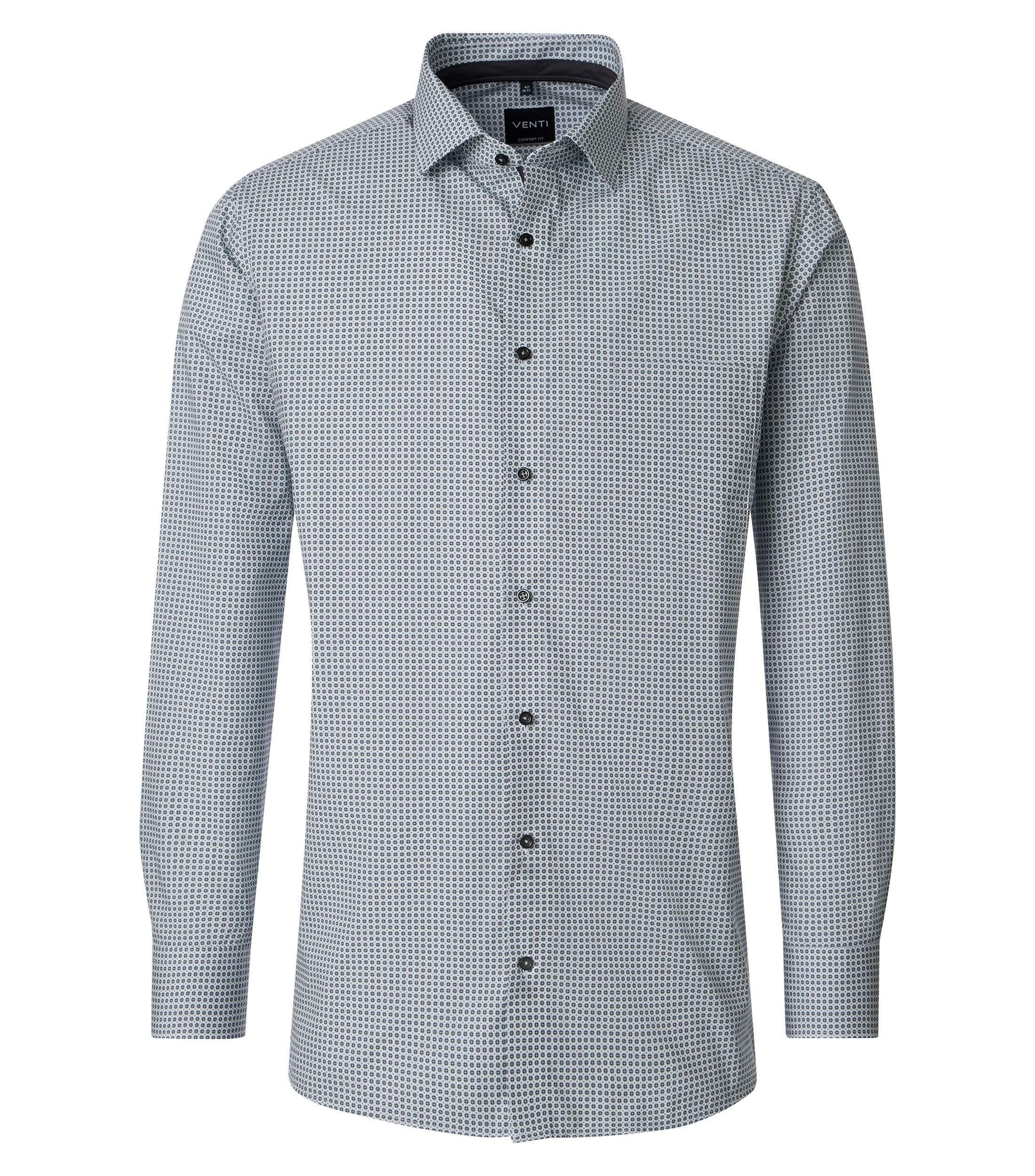 Ein Businesshemd im Print Muster in der Farbe Grau