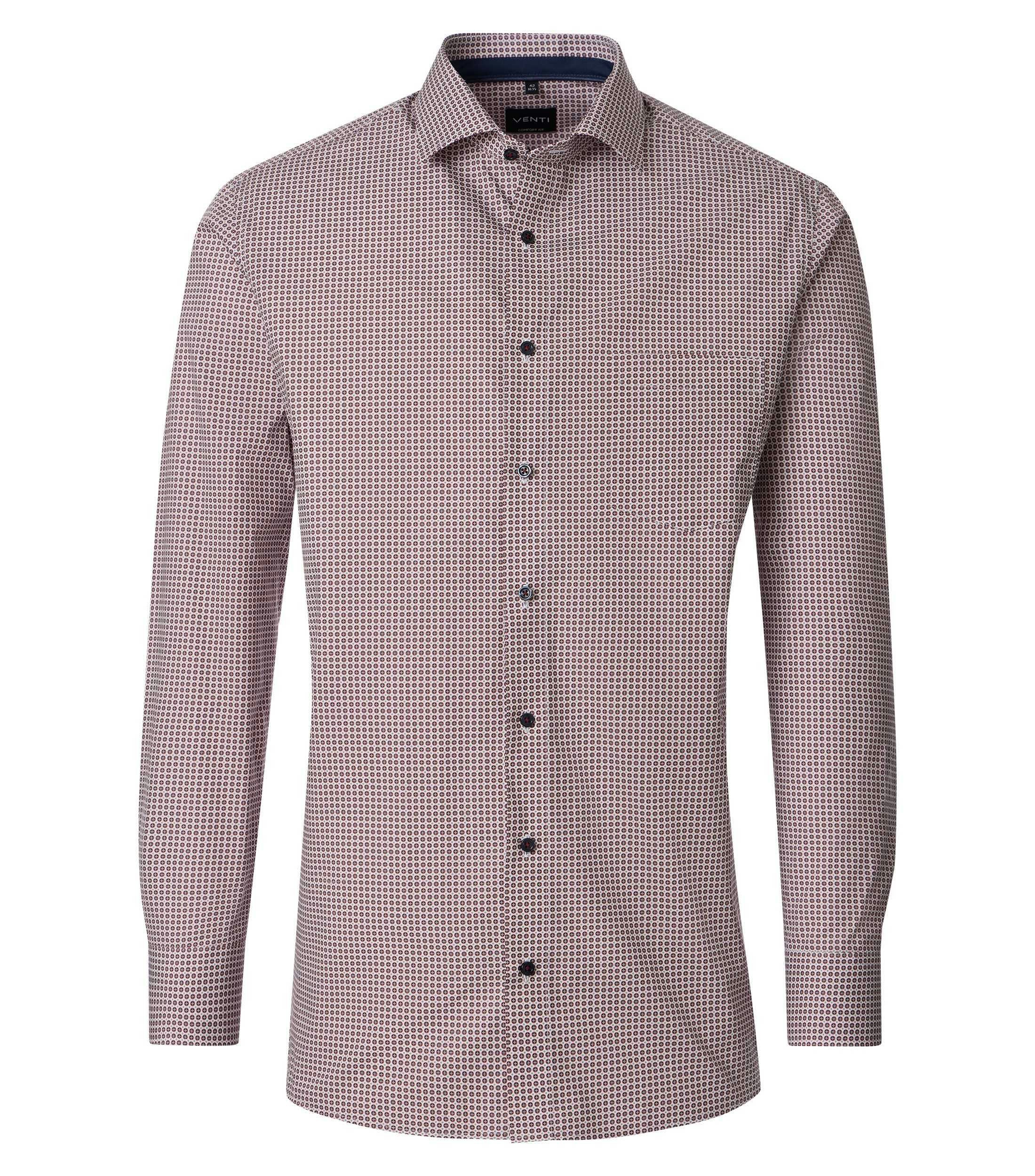 Ein Businesshemd im Print Muster in der Farbe Rot