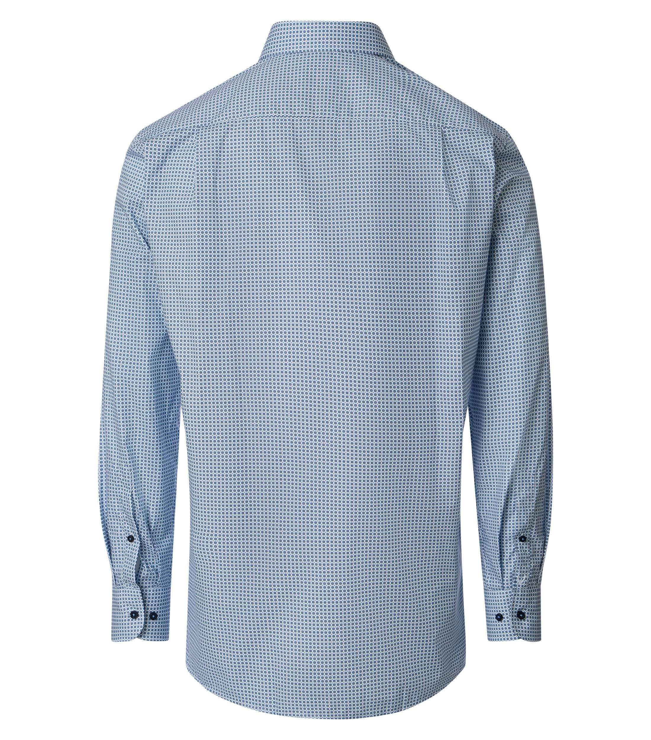 Ein Businesshemd im Print Muster in der Farbe Blau
