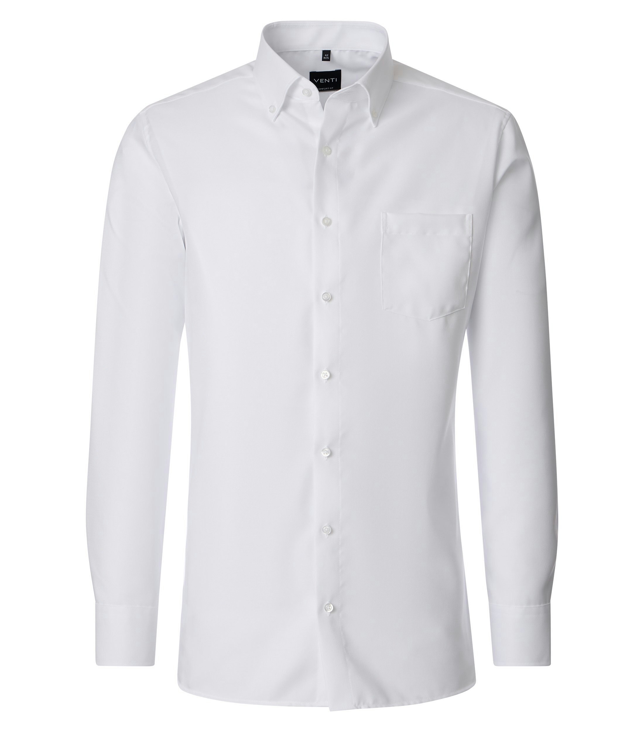 Ein Businesshemd im uni Muster in der Farbe weiss