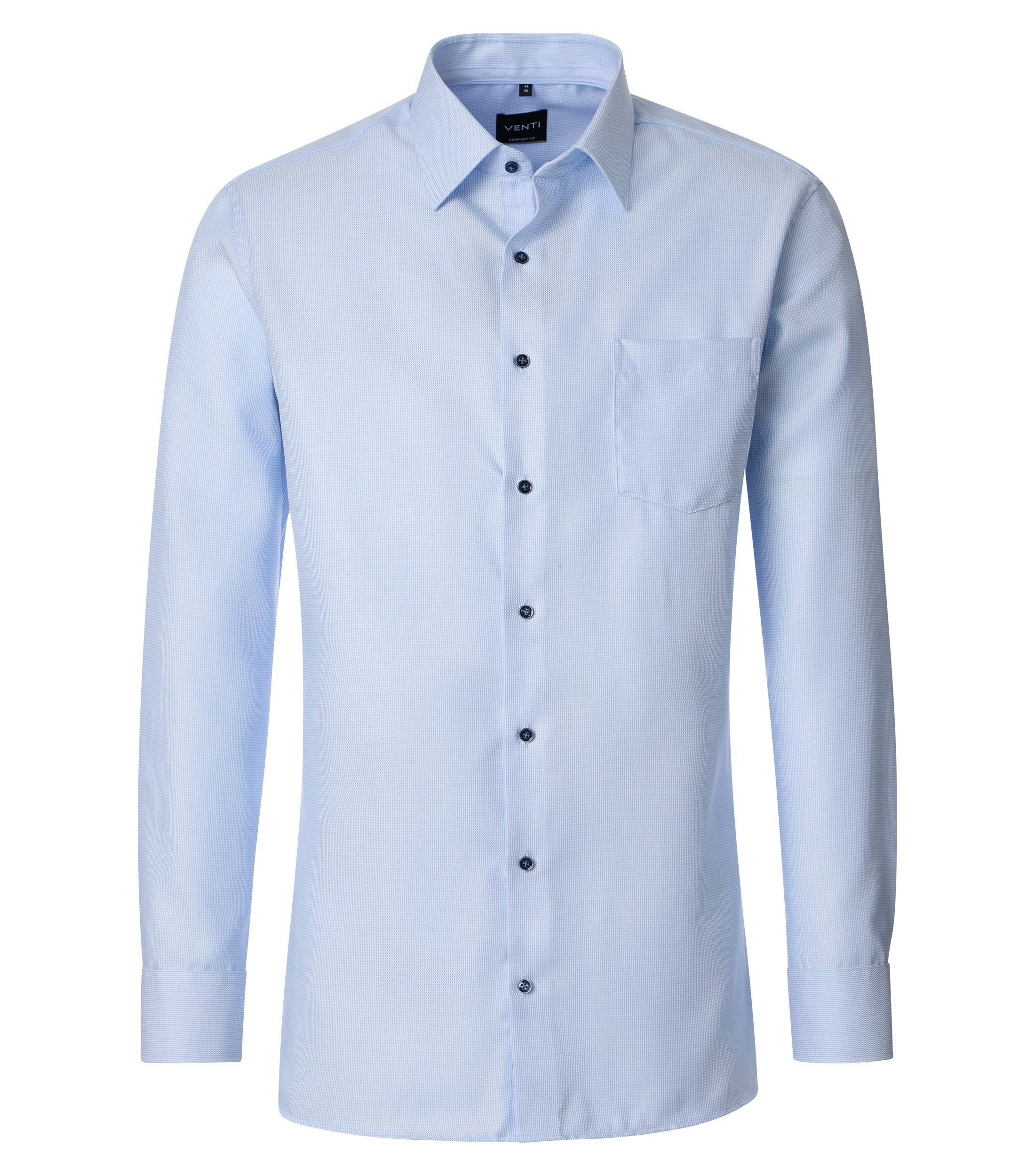 Ein Businesshemd im uni Muster in der Farbe blau