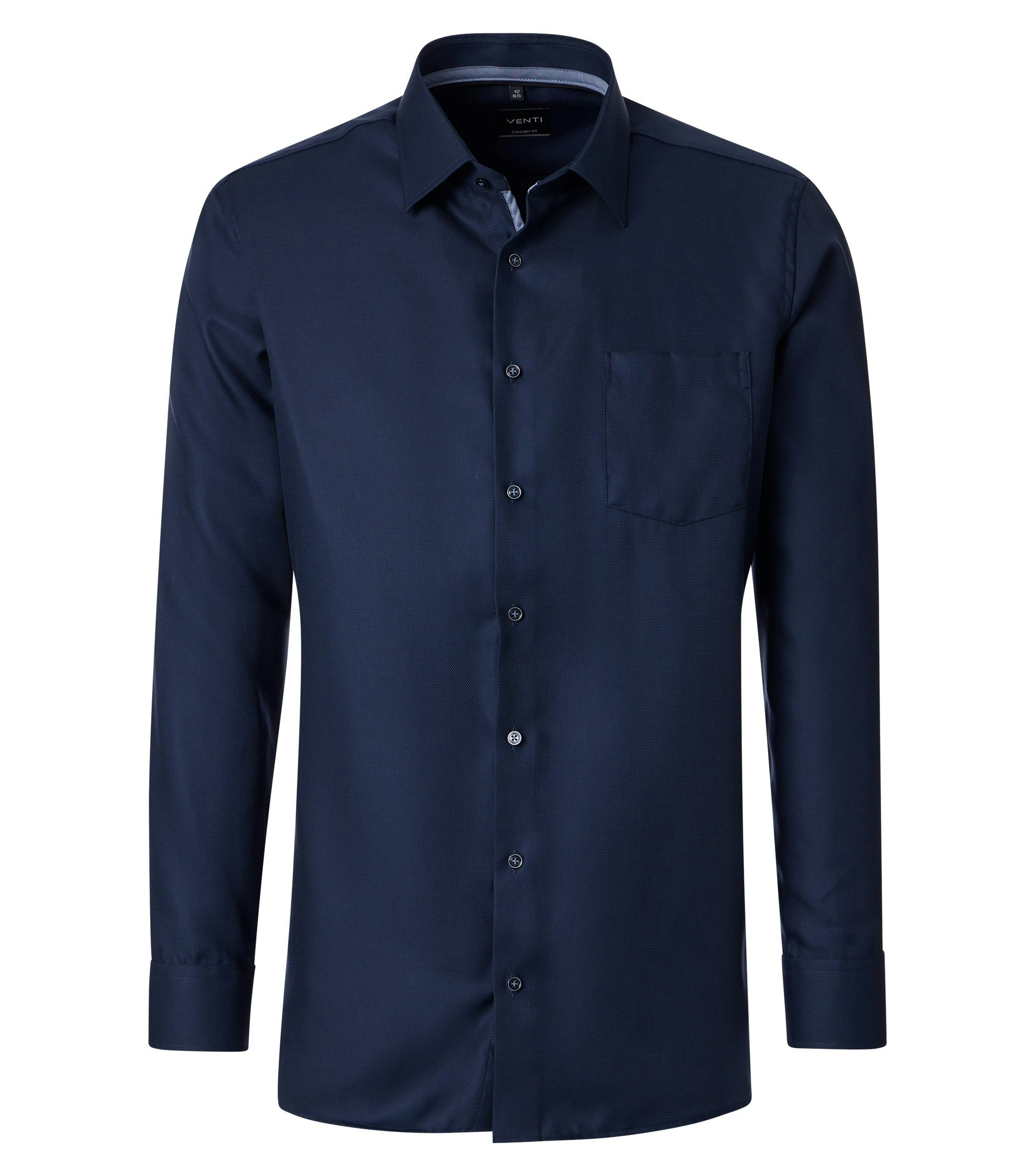 Ein Businesshemd im uni Muster in der Farbe blau