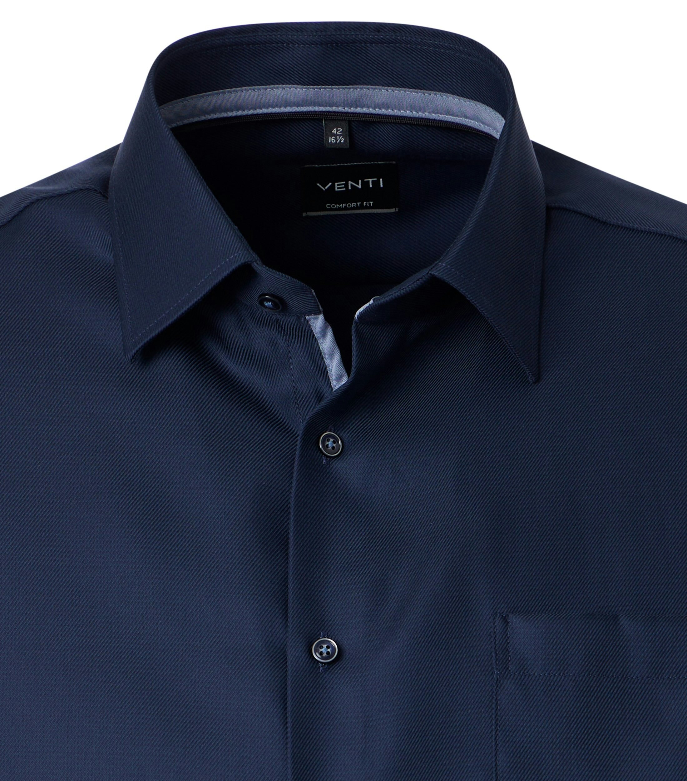 Ein Businesshemd im uni Muster in der Farbe blau