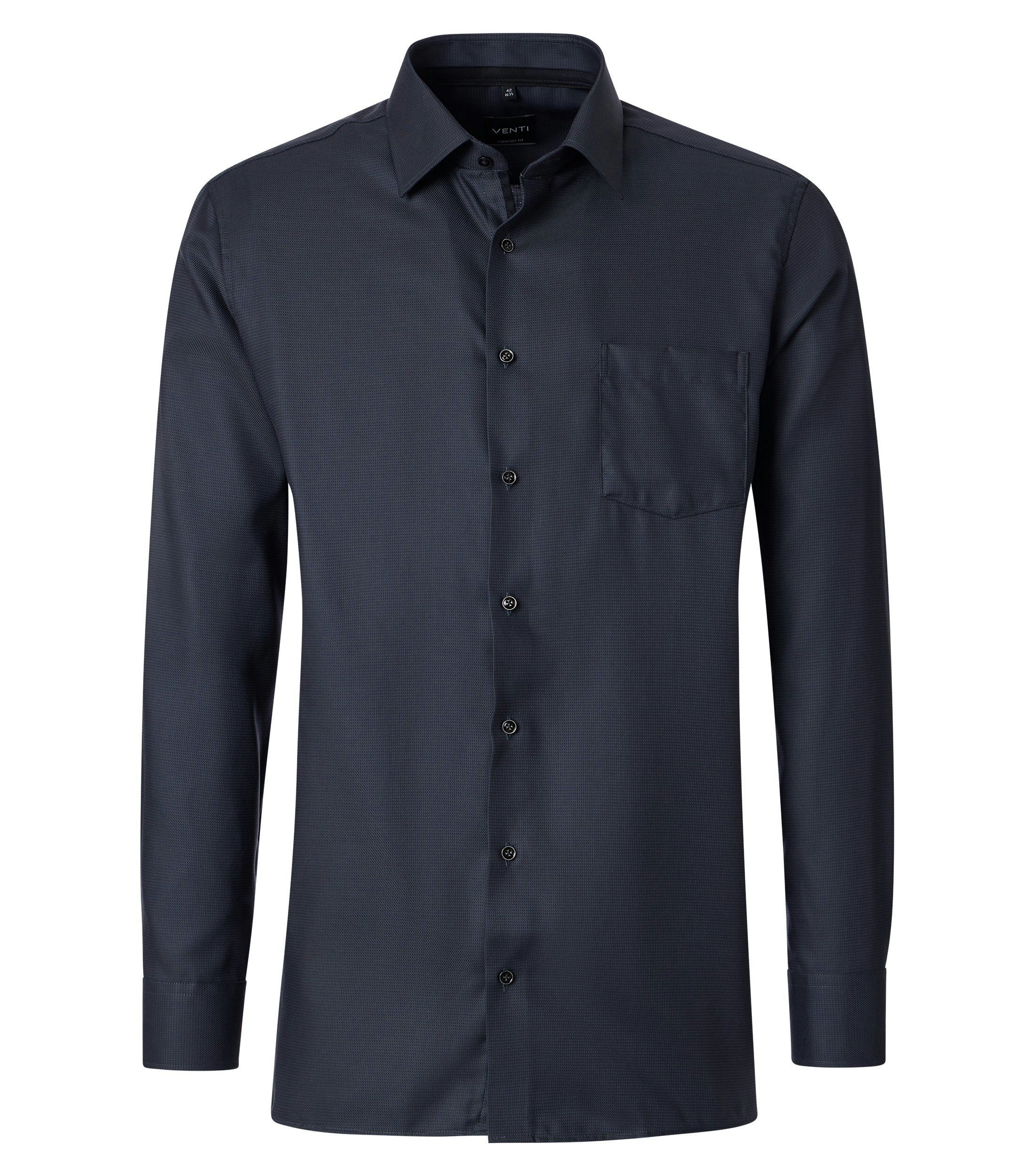 Ein Businesshemd im uni Muster in der Farbe schwarz