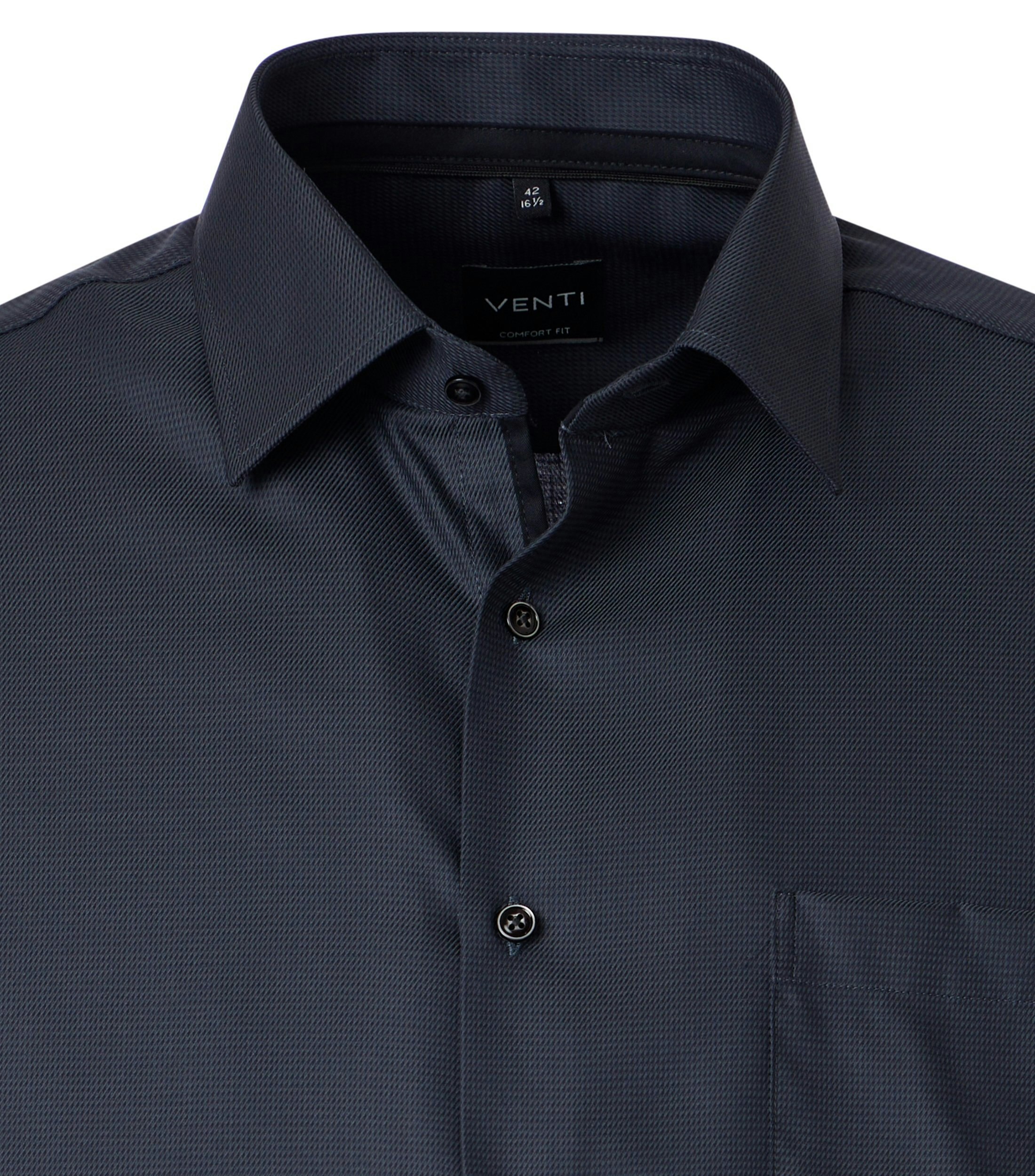 Ein Businesshemd im uni Muster in der Farbe schwarz