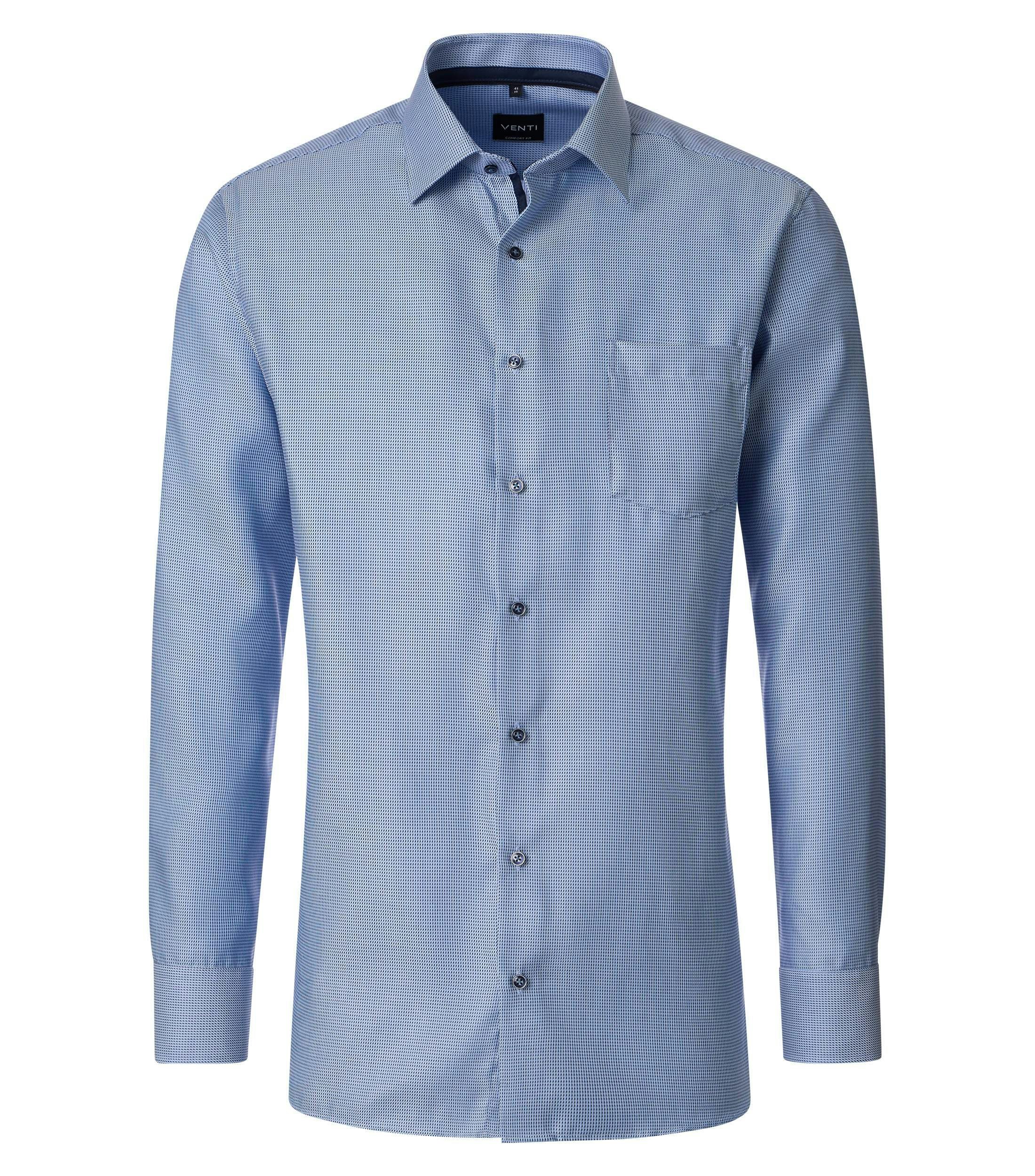 Ein Businesshemd im uni Muster in der Farbe blau