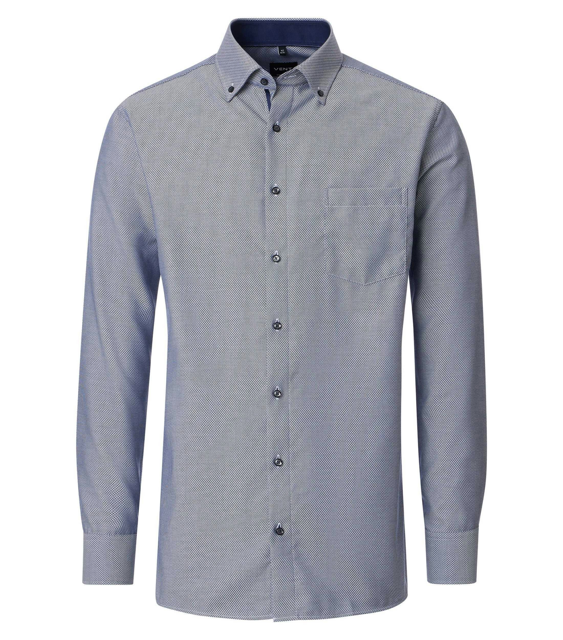 Ein Businesshemd im uni Muster in der Farbe Mittelblau
