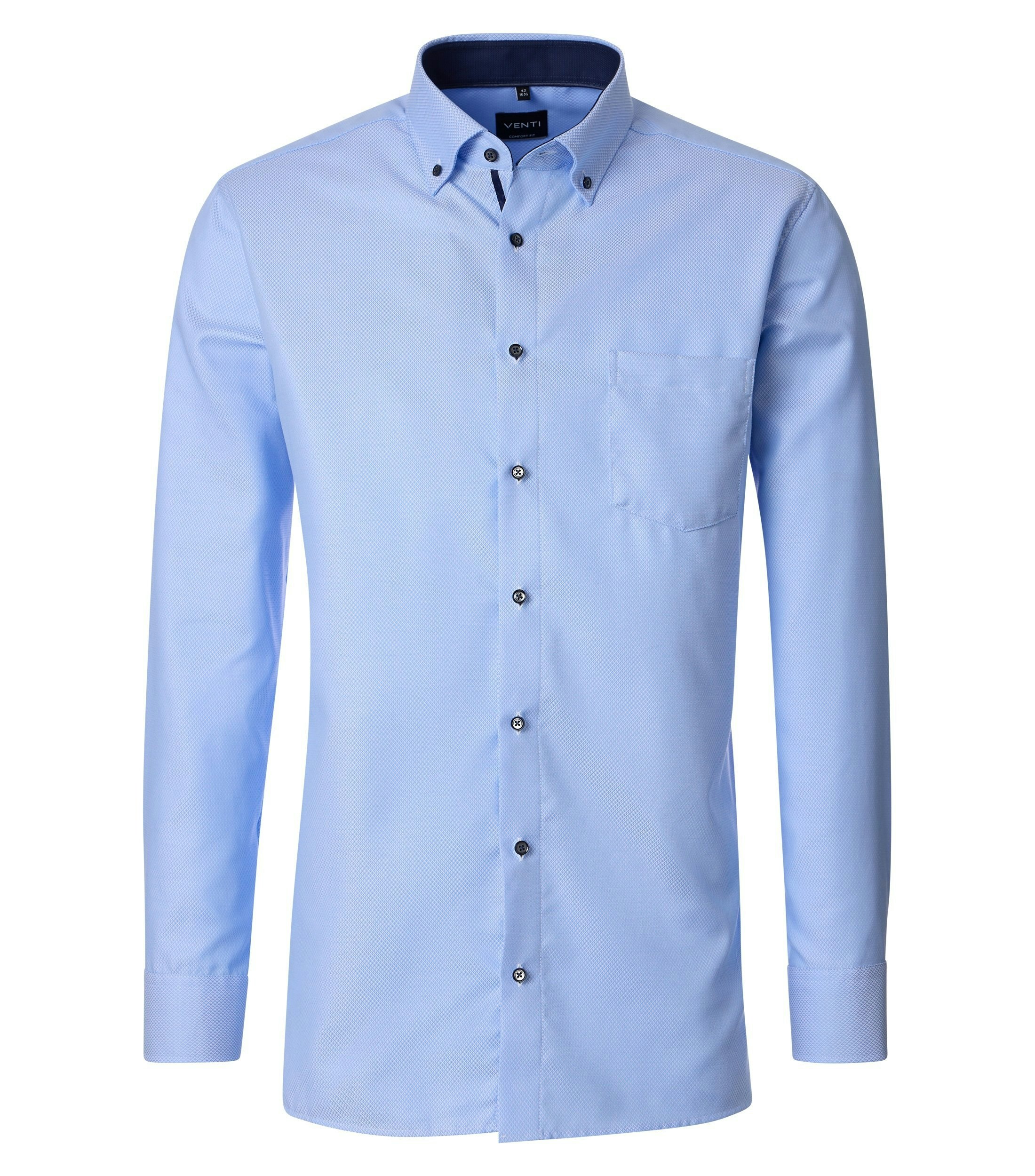 Ein Businesshemd im uni Muster in der Farbe Blau