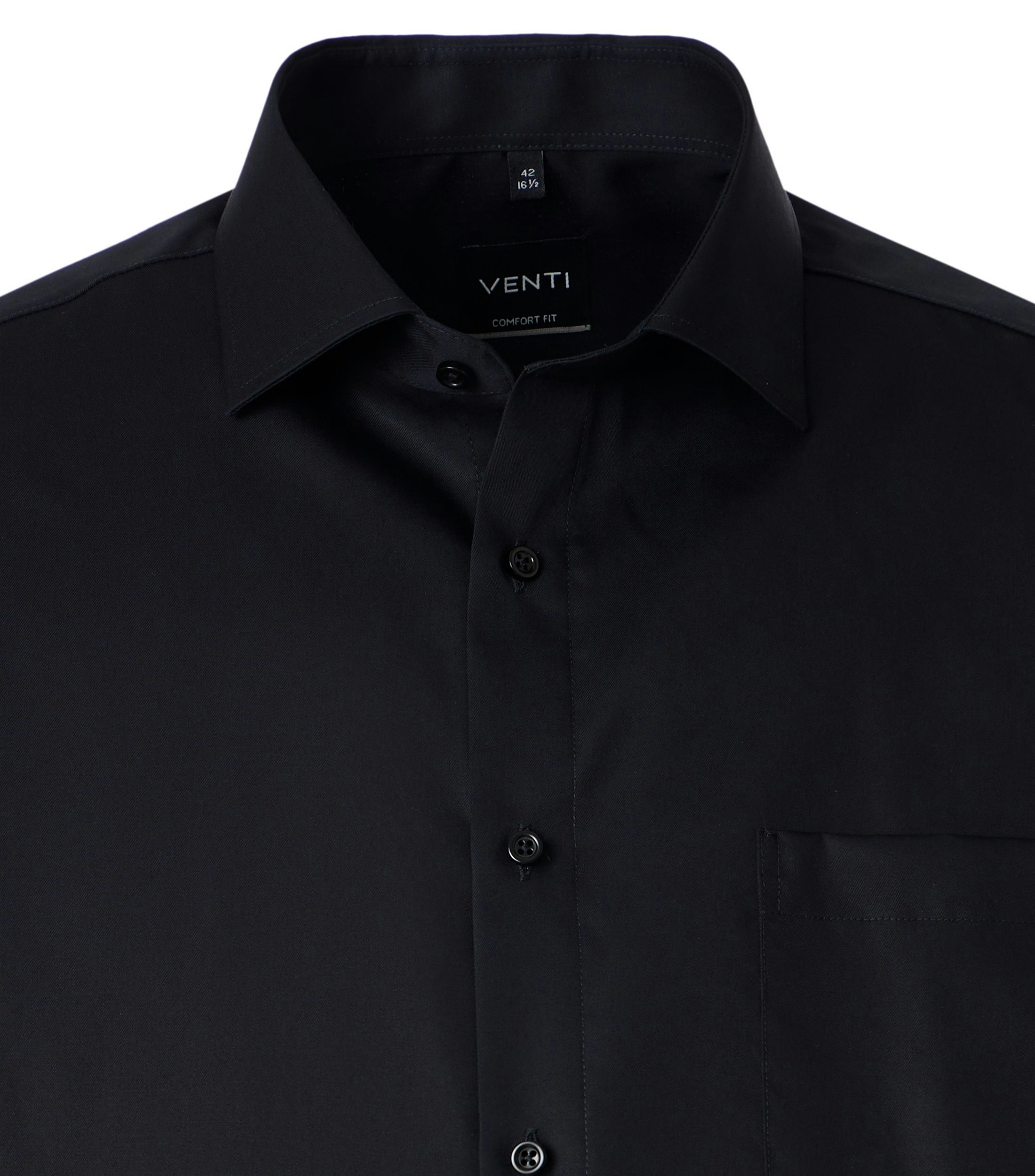 Ein Businesshemd im uni Muster in der Farbe Schwarz