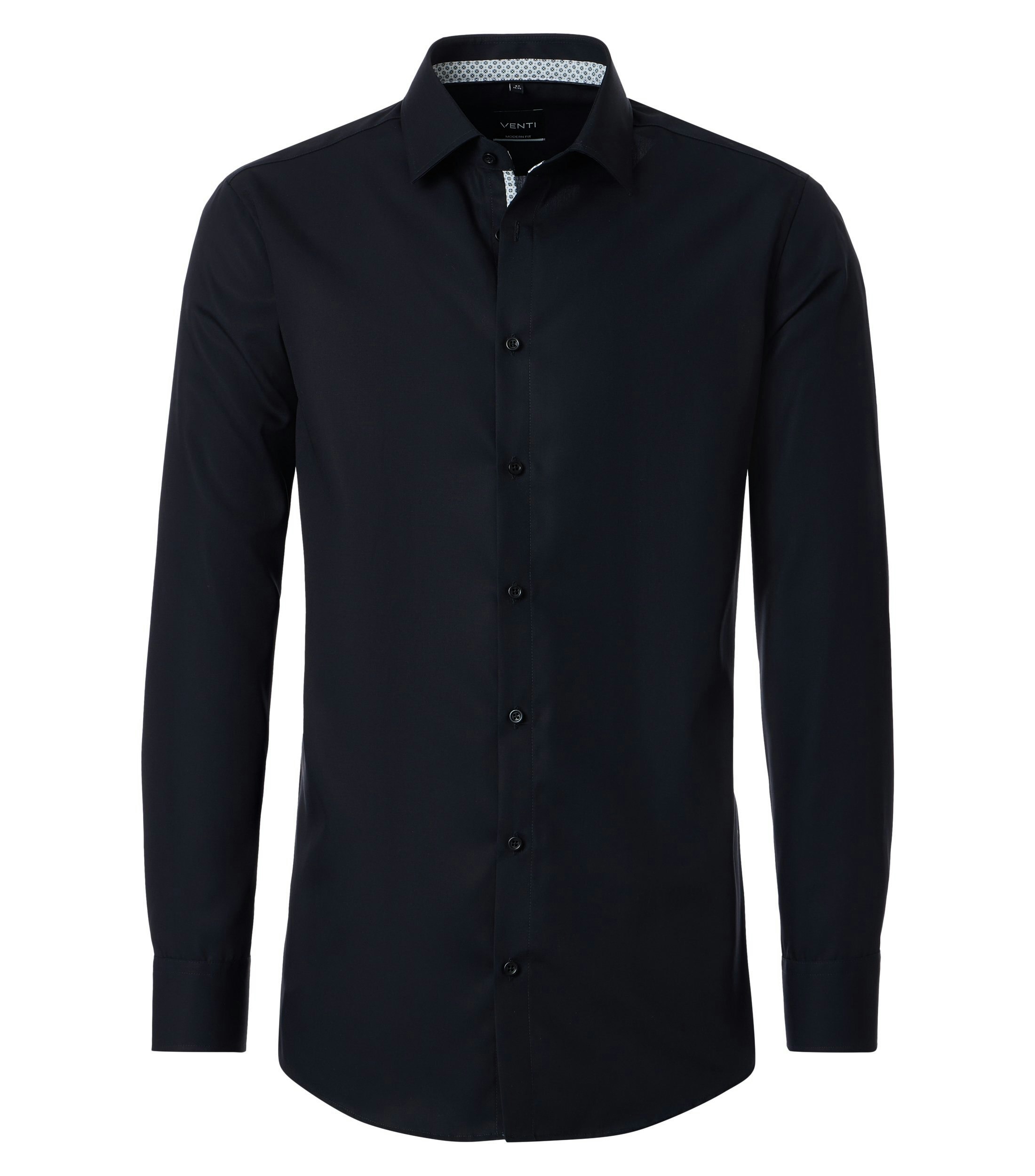 Ein Businesshemd im uni Muster in der Farbe Schwarz