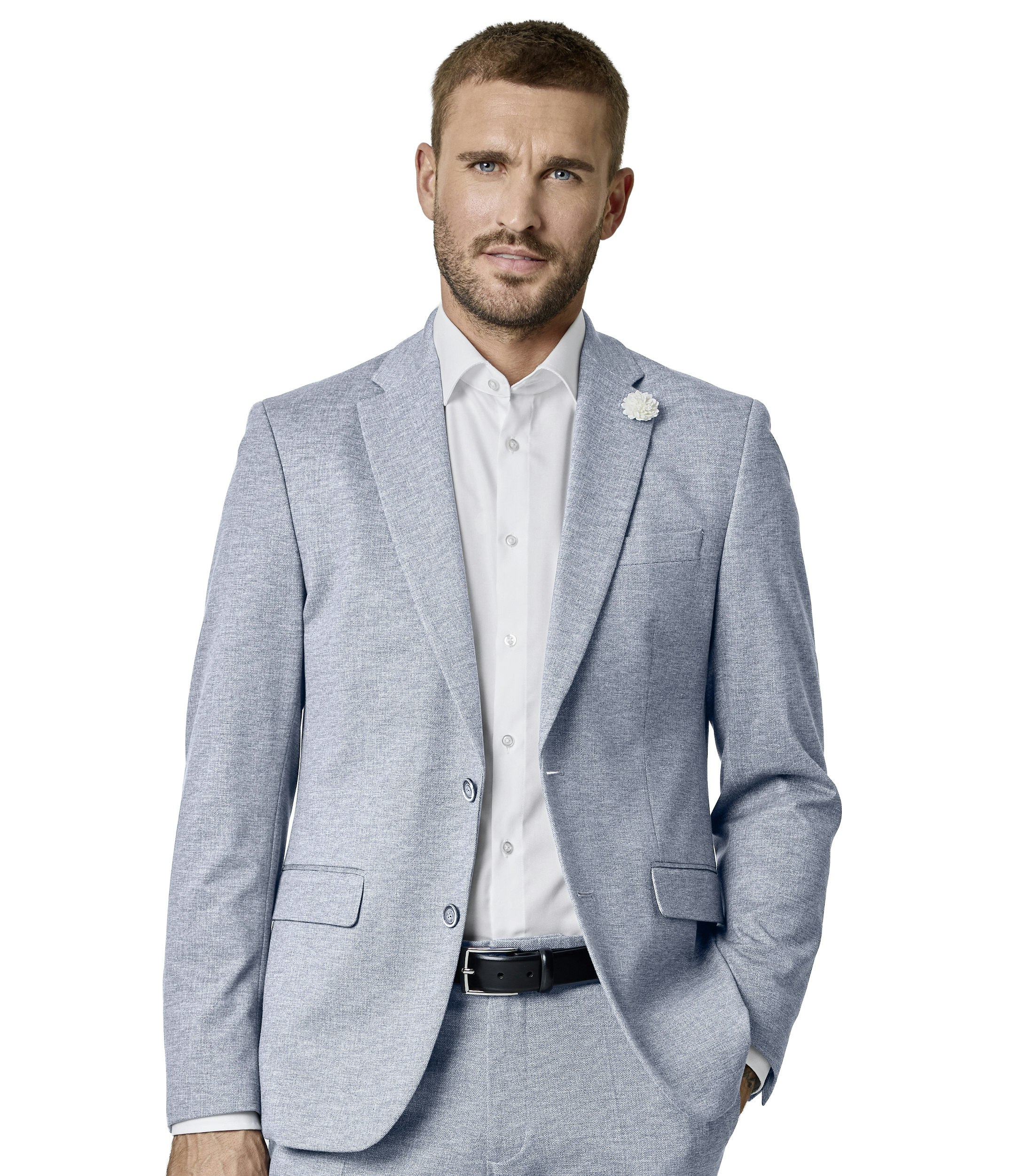 Sakko im unifarbenen Design in der Farbe Blau
