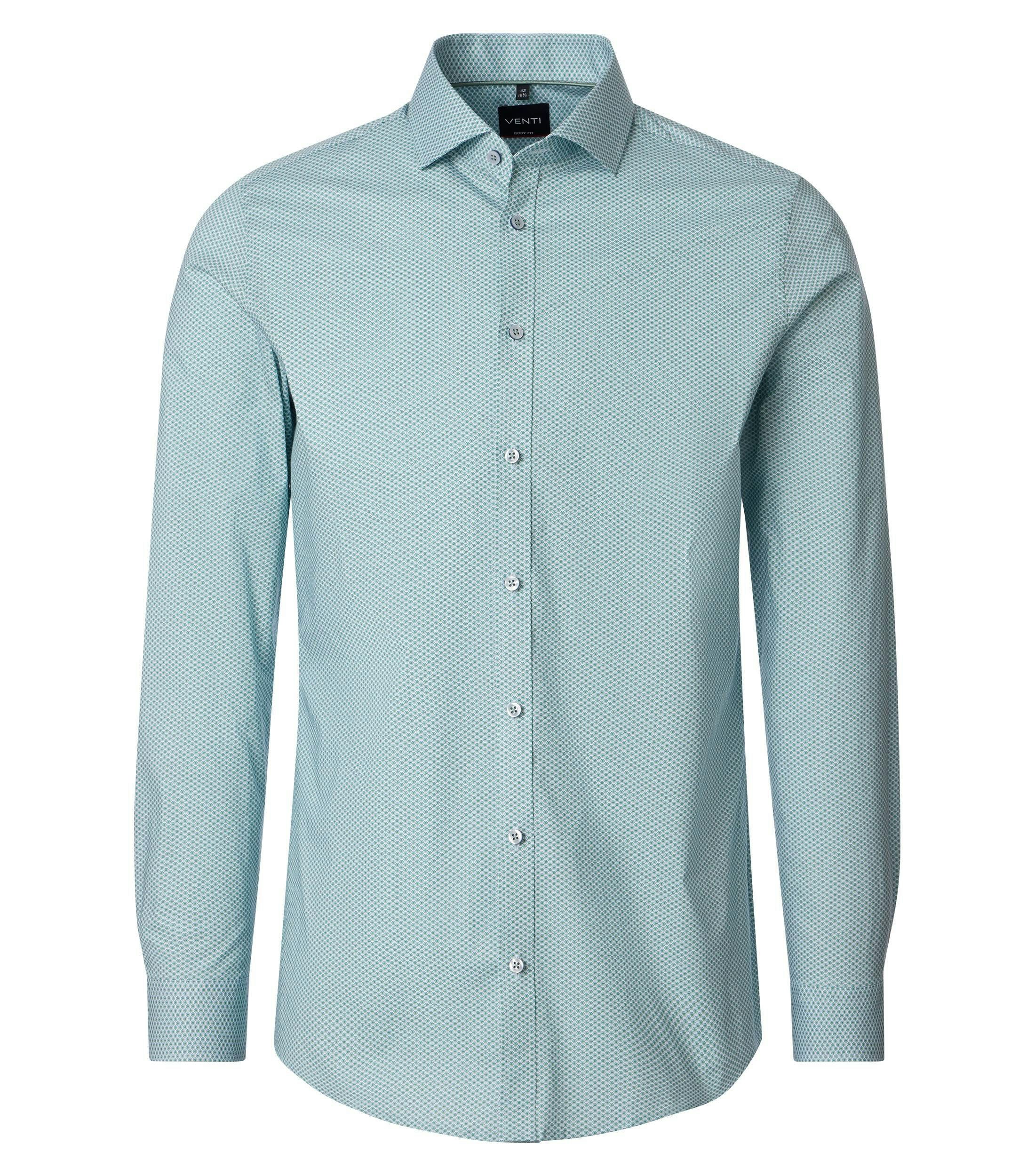 Ein Businesshemd im Print Muster in der Farbe Grün