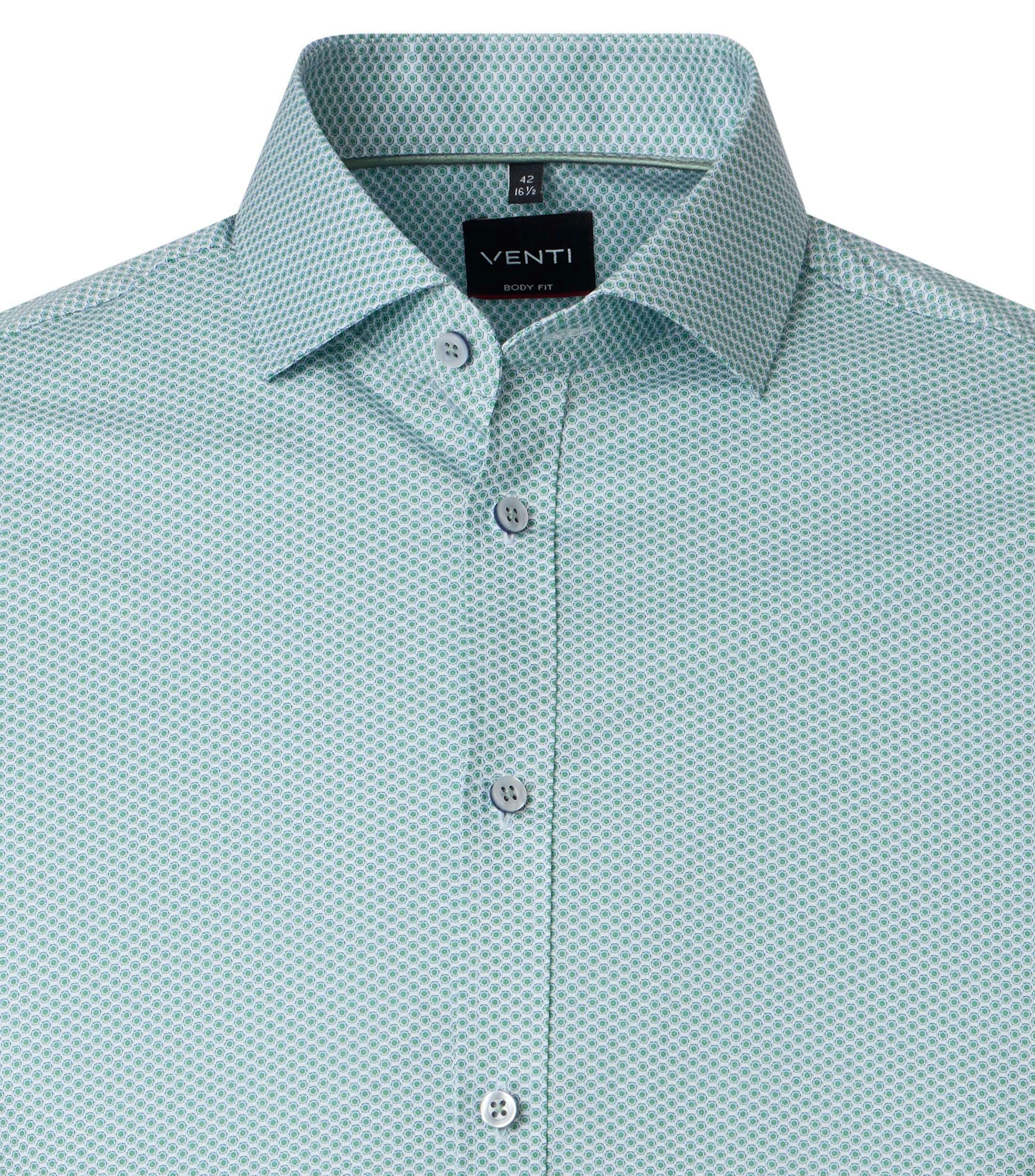 Ein Businesshemd im Print Muster in der Farbe Grün